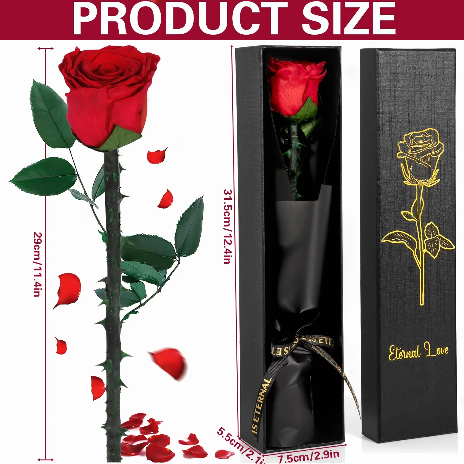 Infinity Rose, wieczna róża, wieczny kwiat w pudełku prezentowym, wieczna róża, prezent walentynkowy dla niej, róża walentynkowa, prezent rocznicowy dla kobiety, mamy