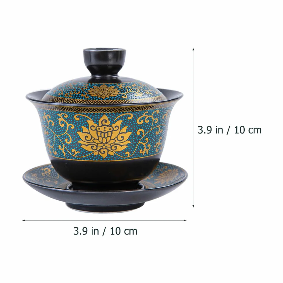 Chińska terryna Kung Fu - Filiżanka do herbaty Ceramiczna Kwiaty - Miska do herbaty Chińskie podgrzewanie