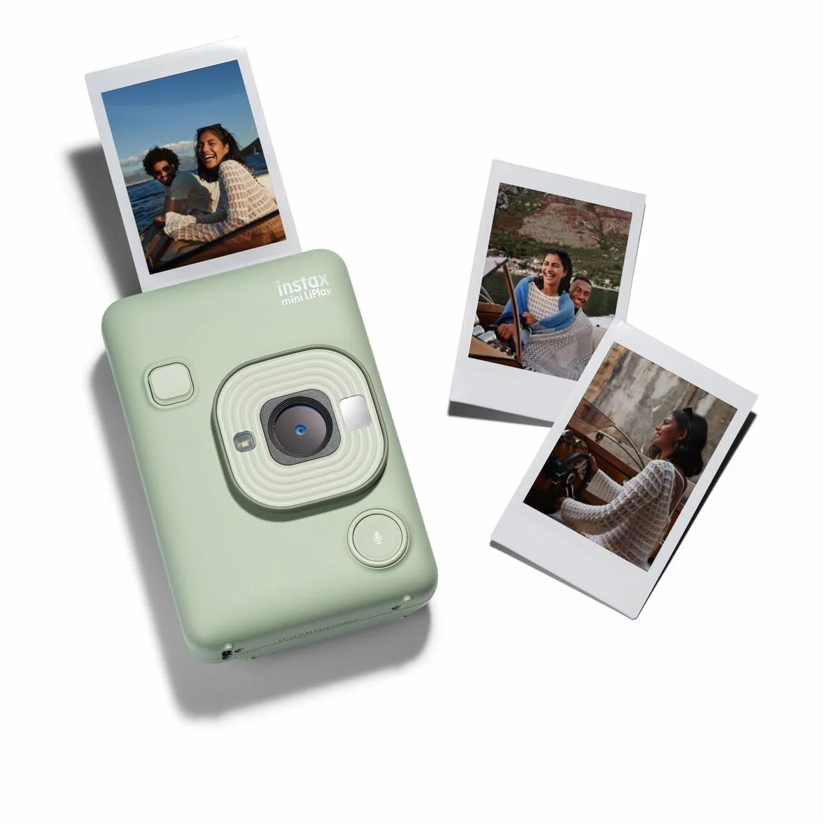 INSTAX mini LiPlay hybrydowy aparat natychmiastowy z tylnym wyświetlaczem LCD o przekątnej 2,7 cala, gniazdem kart Micro SD, ładowaniem przez USB-C, kolor Matcha Green, film sprzedawany osobno