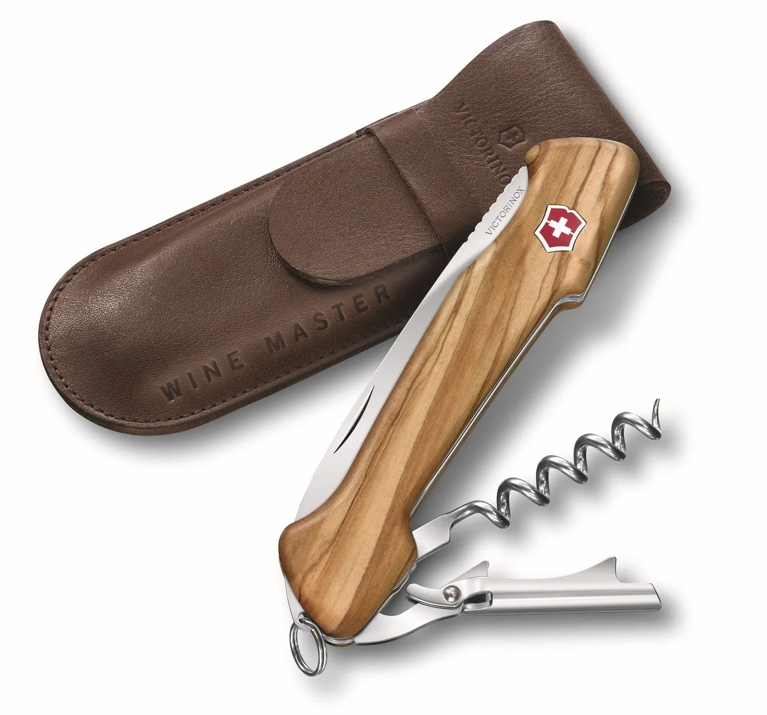 Victorinox Wine Master Taschenmesser, (6 Funktionen, Feststellklinge, Korkenzieher, Kapselheber), Olivenbaumholz