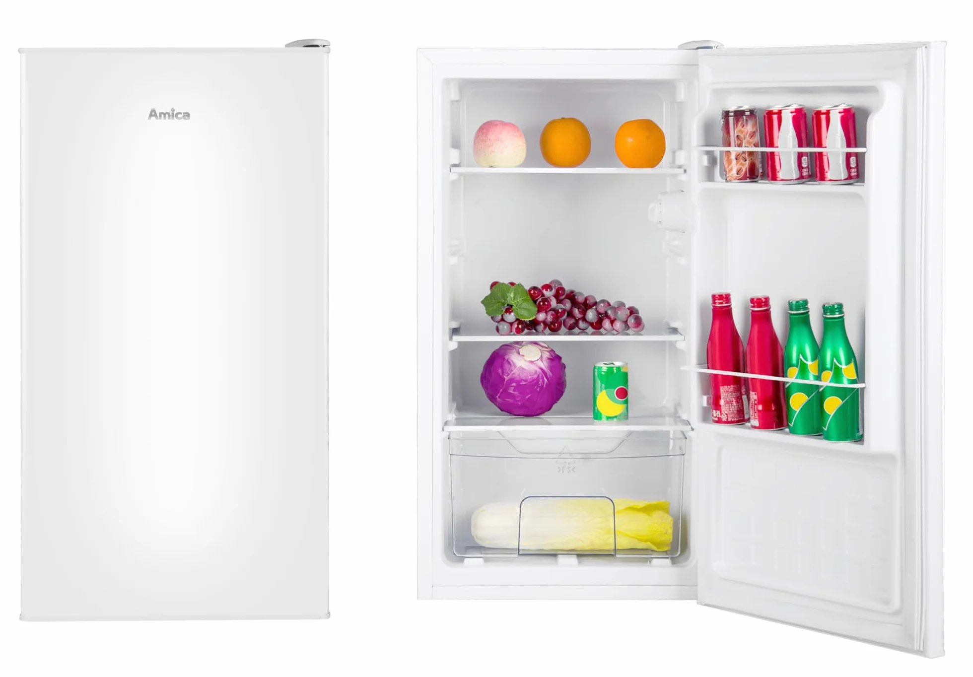 Amica VKS 351 lodówka pełnokomorowa 116 W biała 85x45x41 cm 61 l stojąca