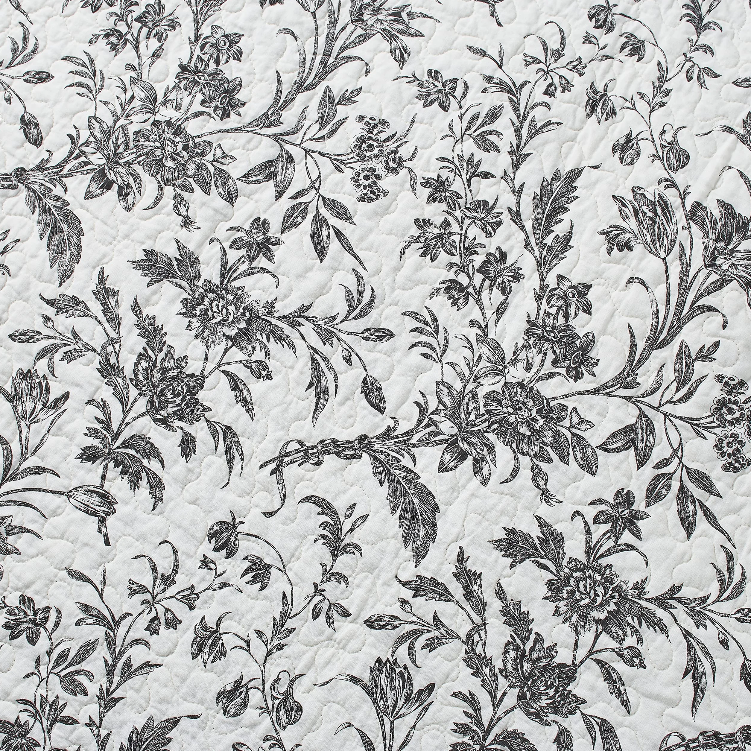 Laura Ashley Bawełniana dwustronna pościel z poszewkami, kwiatowa, Amberley czarny/biały, podwójna