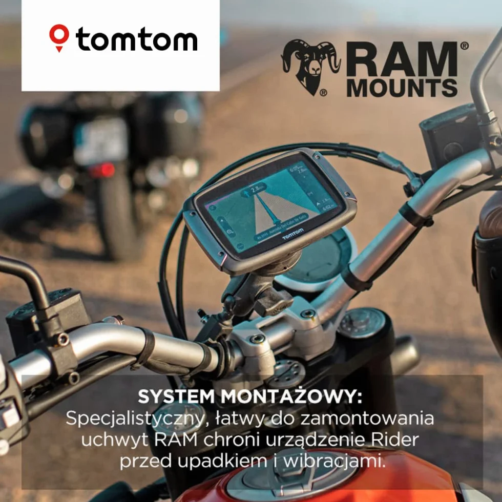 TomTom Rider 500 nawigacja motocyklowa GPS (ekran 4,3", planowanie krętych i pagórkowatych tras, mapy Europy, Wi-Fi, TomTom Traffic)