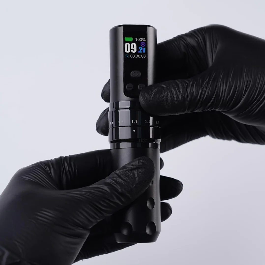 Mast Fold2 Pro Wireless Tattoo Machine Pen Rotary Tattoo Gun 7 Strokes Length 2000mAh Battery Powerful Motor by Mcore Smart Display Screen for Pro Artists (WQP-076-11)