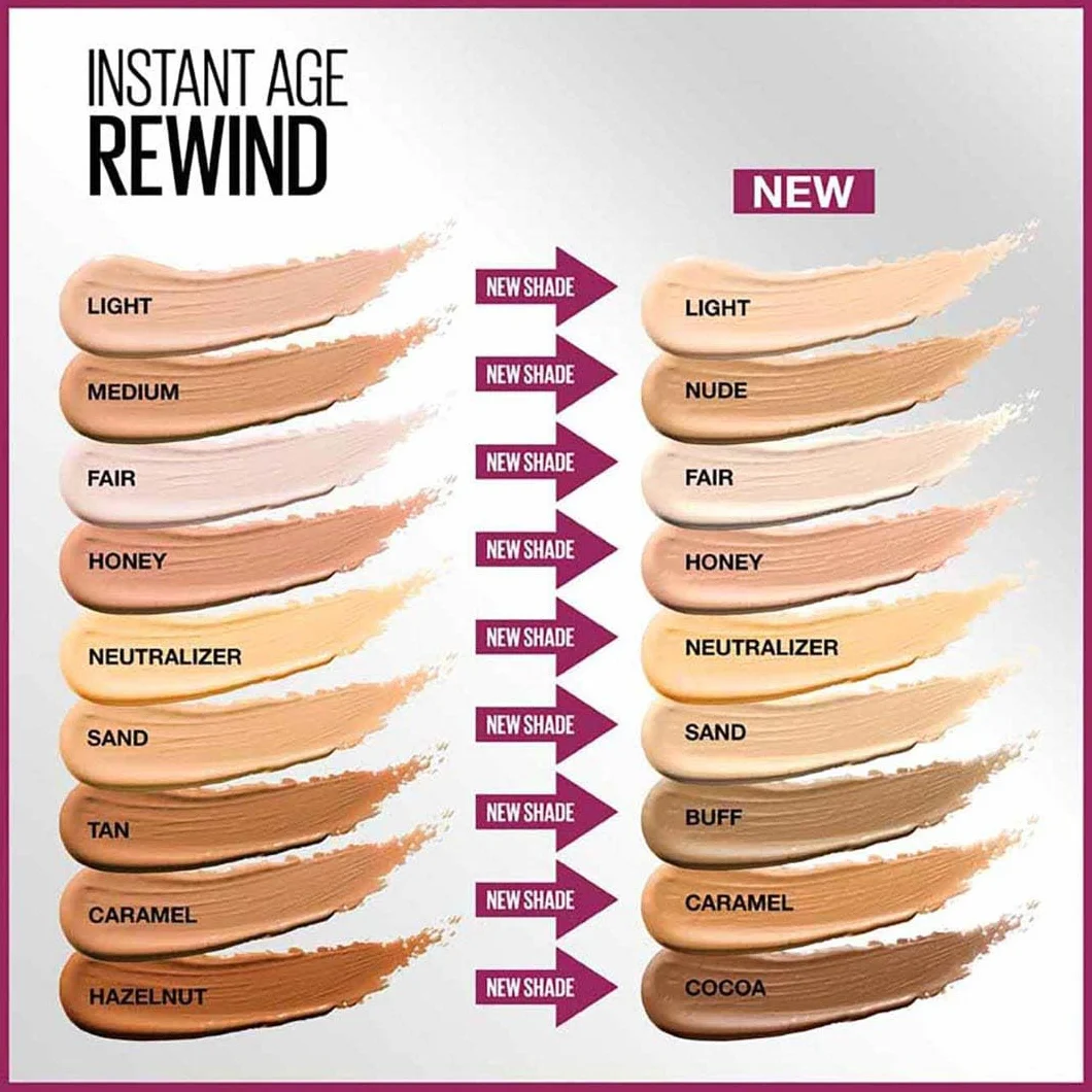 Maybelline New York Instant Anti Age Eraser multifunkcyjny korektor do twarzy z gąbeczką, maskuje zaczerwienienia, cienie i zmarszczki, 03 Fair, 6,8 ml