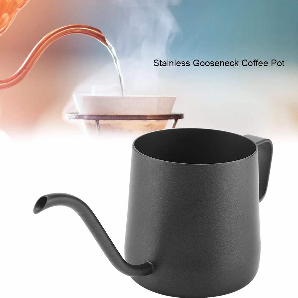 Dzbanek do kawy z gęsią szyją 250 ml ze stali nierdzewnej czarny