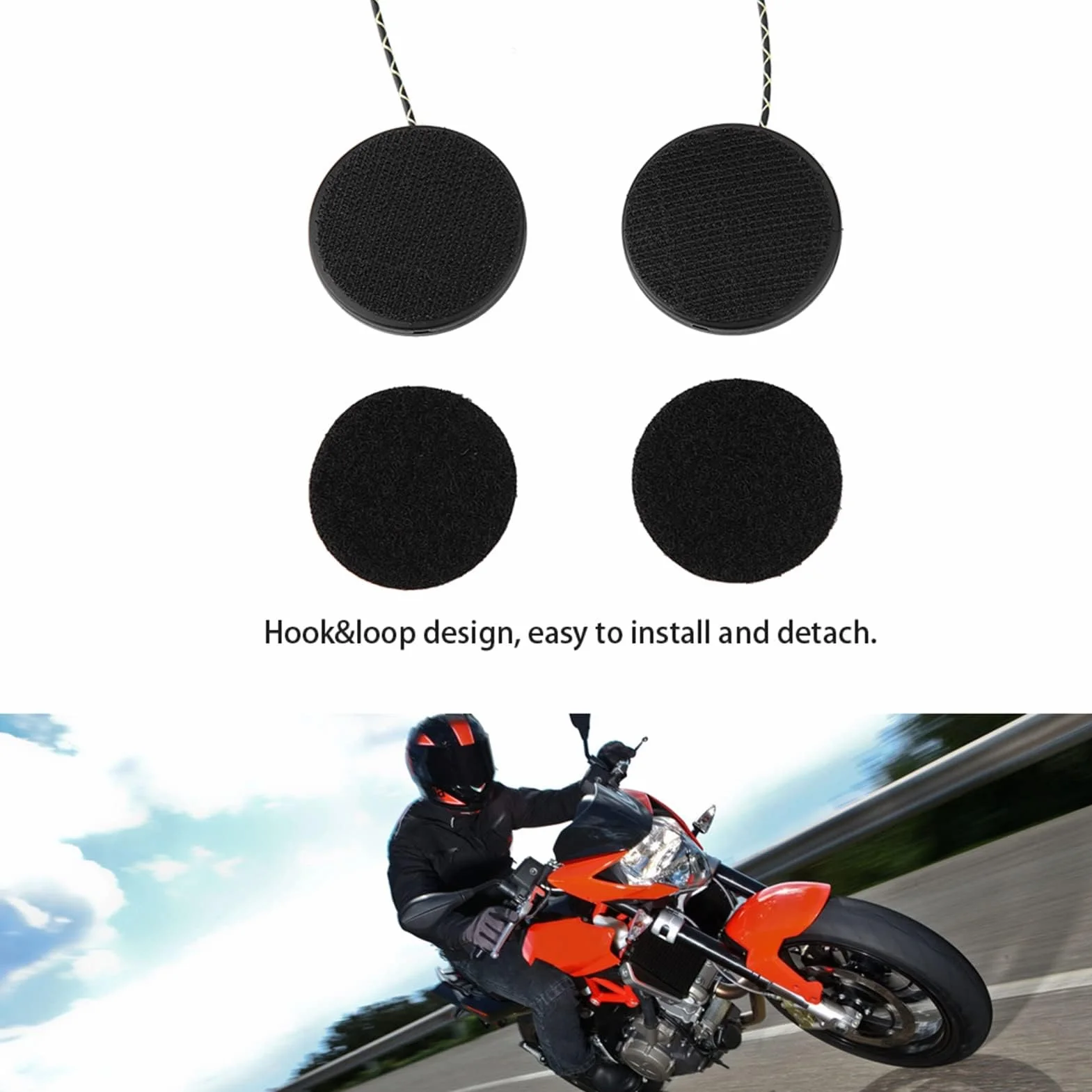 Ejoyous Zestaw słuchawkowy do kasku motocyklowego, słuchawki do kasku, głośniki do kasku motocyklowego, zestaw słuchawkowy z wtyczką 3,5 mm, długość kabla 1,2 m