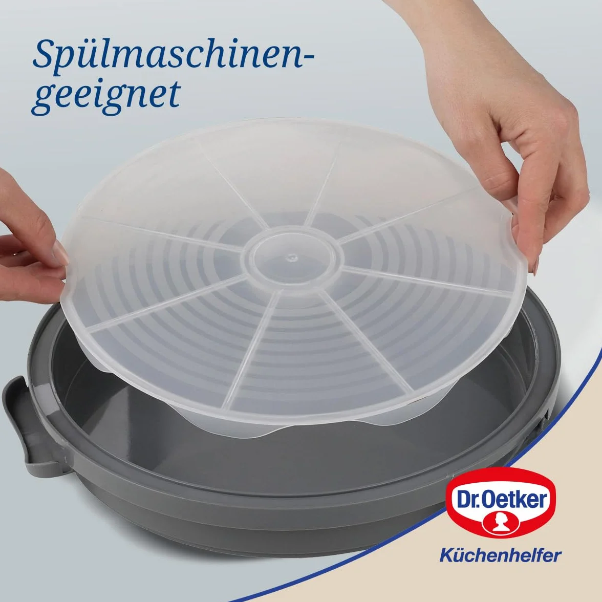 Dr. Oetker Pudełko transportowe na ciasto, bardzo wysokie – okrągłe pudełko transportowe z półką – miejsce na ciasta i torty o wysokości 20 cm