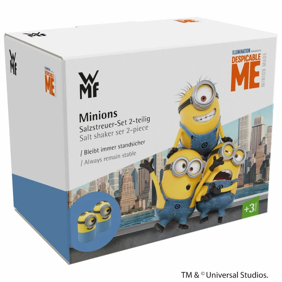 WMF Minionki 2-częściowy zestaw sterujący, od 3 lat, solniczka, pieprzniczka z mechanizmem przechylania, tworzywo sztuczne, bez BPA