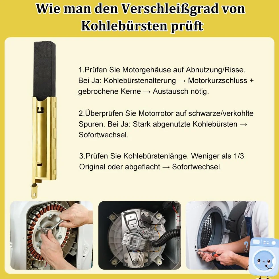 4 sztuki szczotek węglowych L94MF7, szczotki z włókna węglowego do pralki, zapasowe szczotki węglowe do silnika elektrycznego, wkładki do silników silnikowych, szczotki wysuwane, trwała wydajność, 5 x