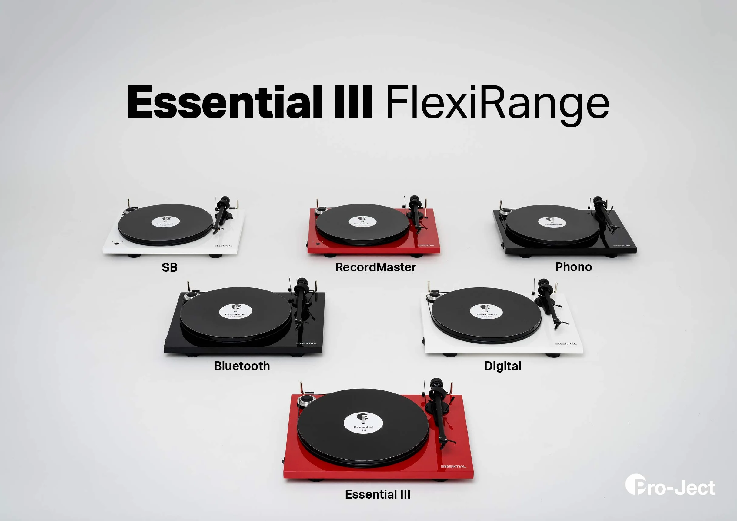Pro-Ject Essential III Recordmaster Gramofon, Prędkość 33/45 run, Czarny