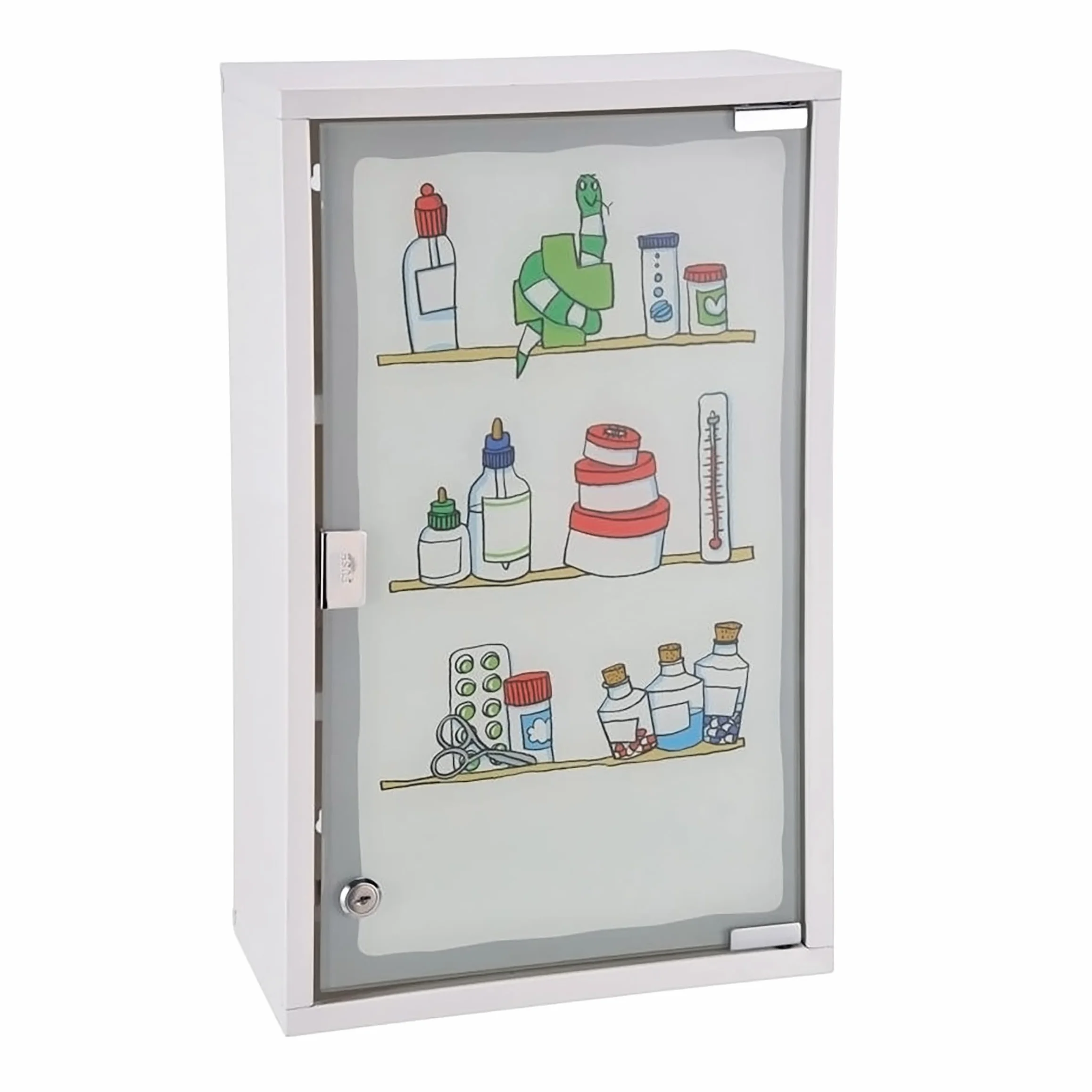 Spetebo Apteczka pierwszej pomocy XXL 50 x 30 cm z matowym szkłem