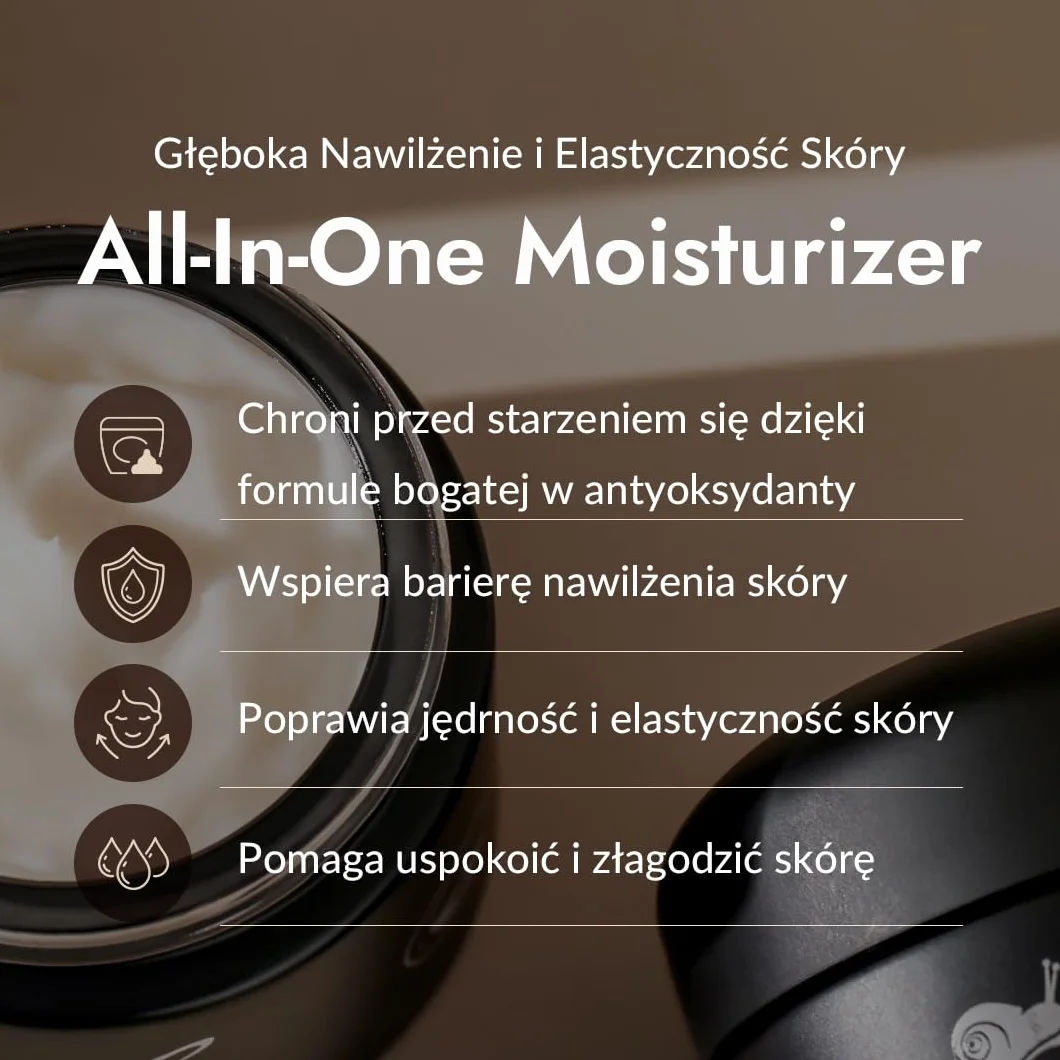 [Mizon] Krem z Mucyną Śluzu Czarnego Ślimaka (75 ml) Krem premium; Terapia przeciwstarzeniowa; Koreańska kosmetyka z ekstraktami roślinnymi i muzyną ślimaka (All in One Black Snail Cream)