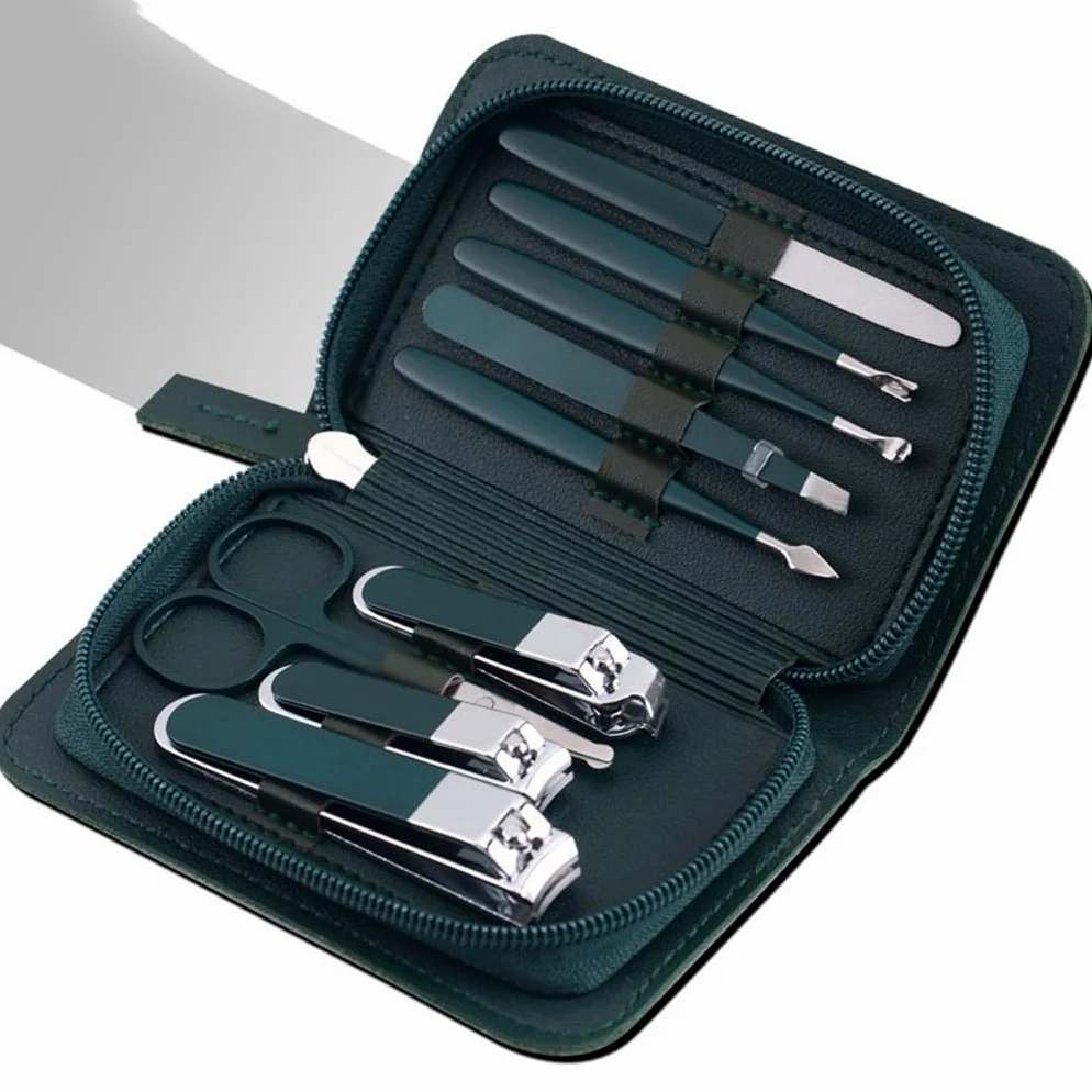 Zestaw do manicure, Zestaw do manicure, Zestaw do Manicure Beauty Manicure Tools Zestaw do obcinania paznokci 9-częściowy woreczek na zamek błyskawiczny Obcinacze do paznokci