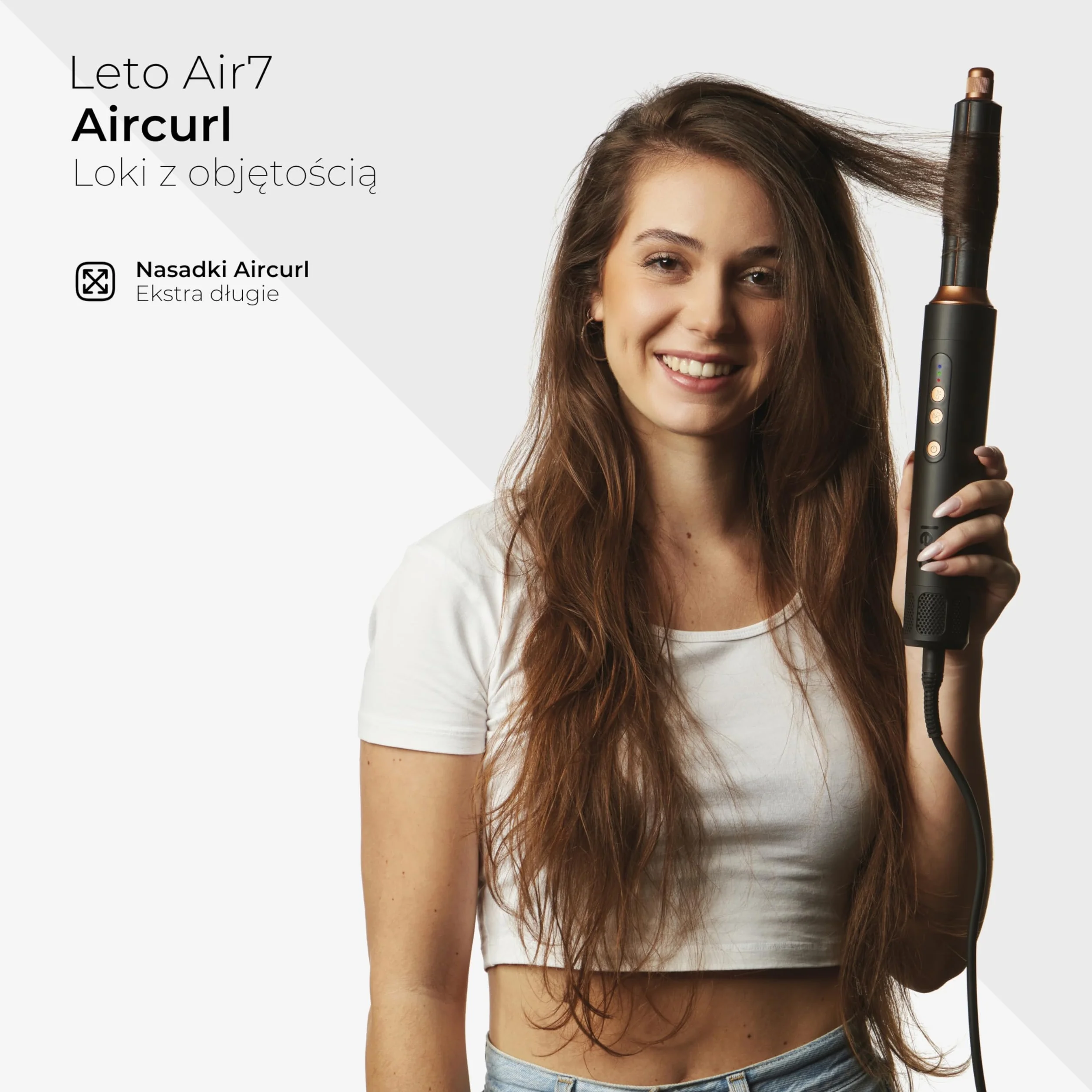 Leto 7 w 1 Hot Air Brush & Hair Dryer – okrągła szczotka, lokówka, prostownica, dyfuzor, koncentrator, Coanda, jonowa, 1400W BLDC