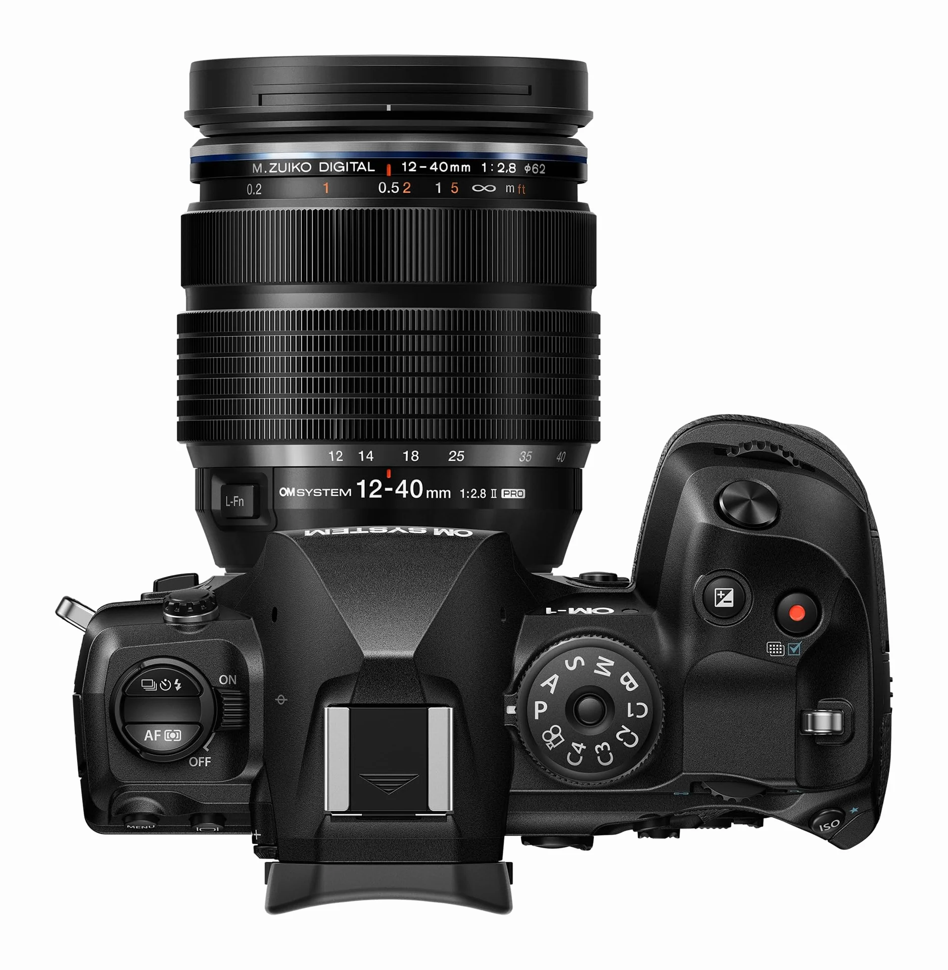 OM SYSTEM OM-1 Mark II Aparat fotograficzny z systemem Micro Four Thirds,matrycą BSI o rozdzielczości 20 MP,5-osiową stabilizacją obrazu, kolor czarny,z obiektywem M.Zuiko Digital 12-40 mm f2.8 PRO II