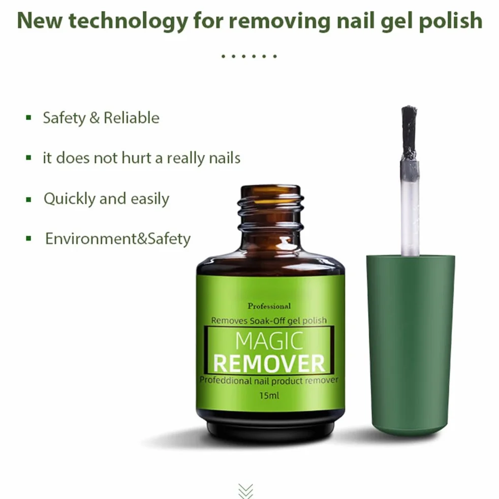 BRRNOO Burst Off Gel Coat Zmywacz do ż do Paznokci Soak Cleaner 15 Ml Szybki żel do Usuwania Lakieru do Użytku w Domowym Salonie Bezpieczna, Delikatna Formuła do Sztucznych Paznokci (15ml)