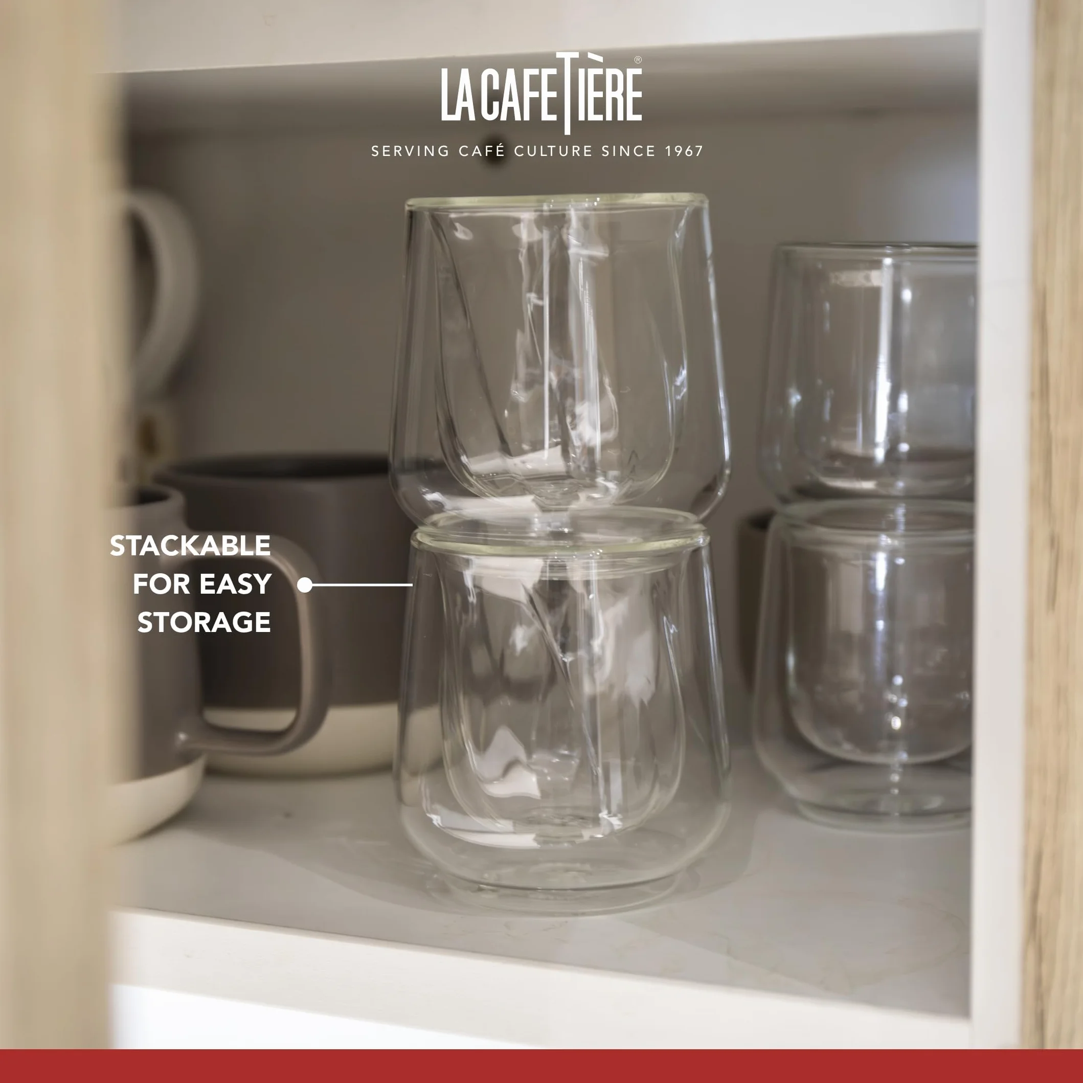 La Cafetière Siena 2-częściowy zestaw szklanek Cortado z podwójnymi ściankami 135 ml