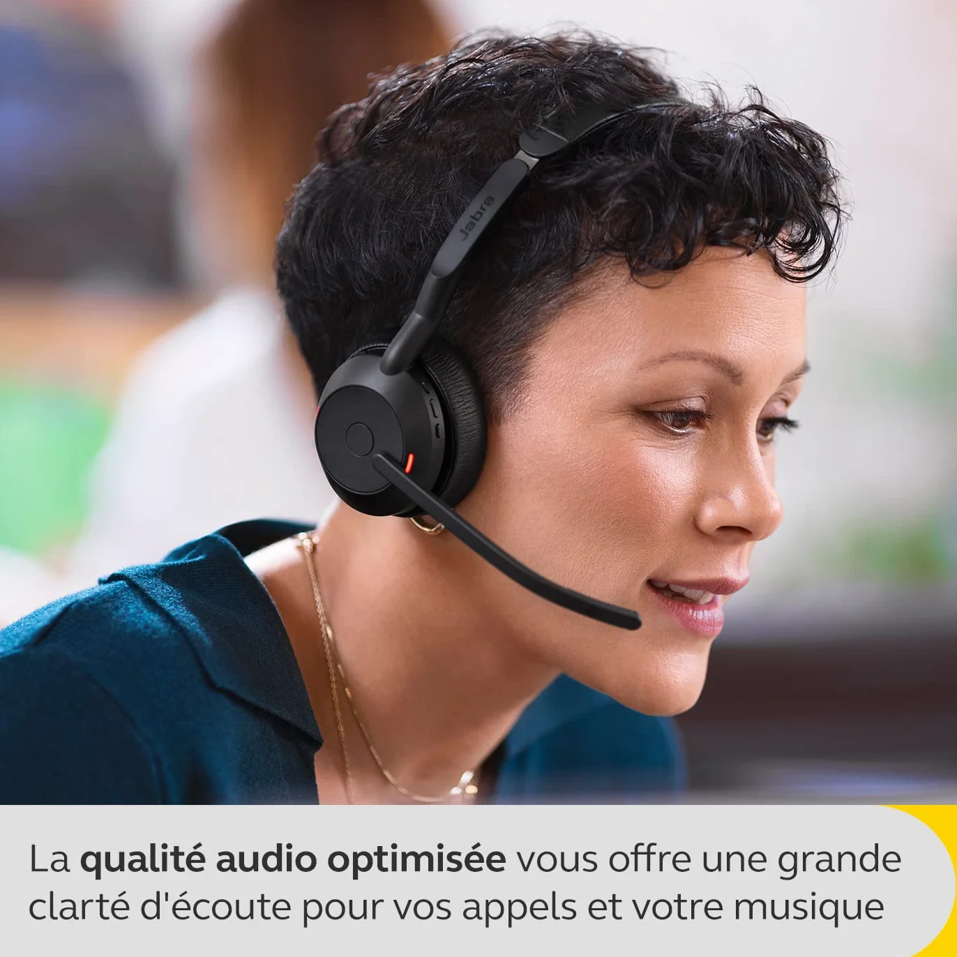 Jabra Evolve2 55 bezprzewodowy zestaw słuchawkowy stereo z technologią Jabra Air Comfort, mikrofon z redukcją szumów i ANC - certyfikat MS Teams, działa ze wszystkimi innymi platformami - czarny