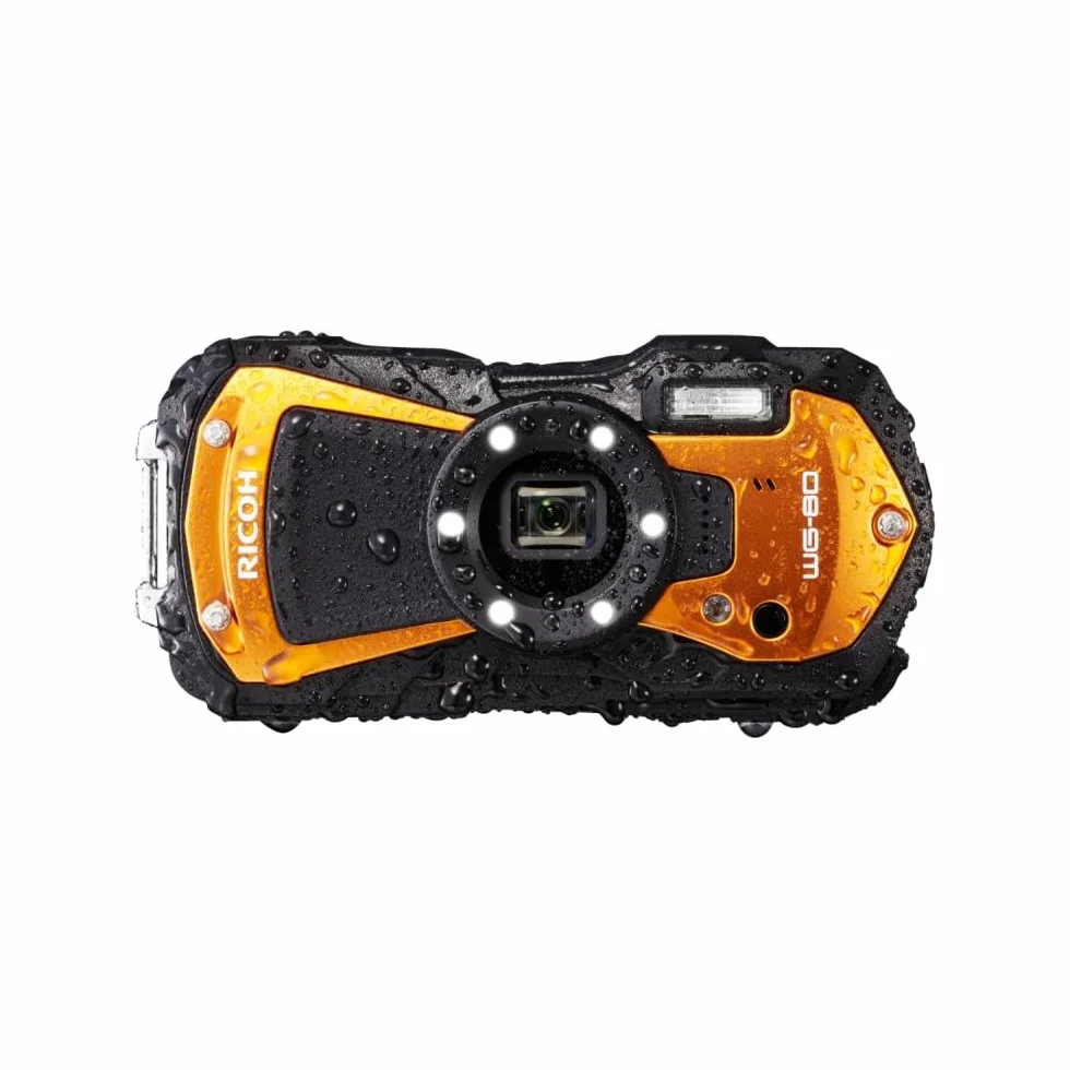 Ricoh WG-80 Pomarańczowy wodoodporny aparat cyfrowy odporny na wstrząsy mrozoodporny odporny na zgniatanie 03127