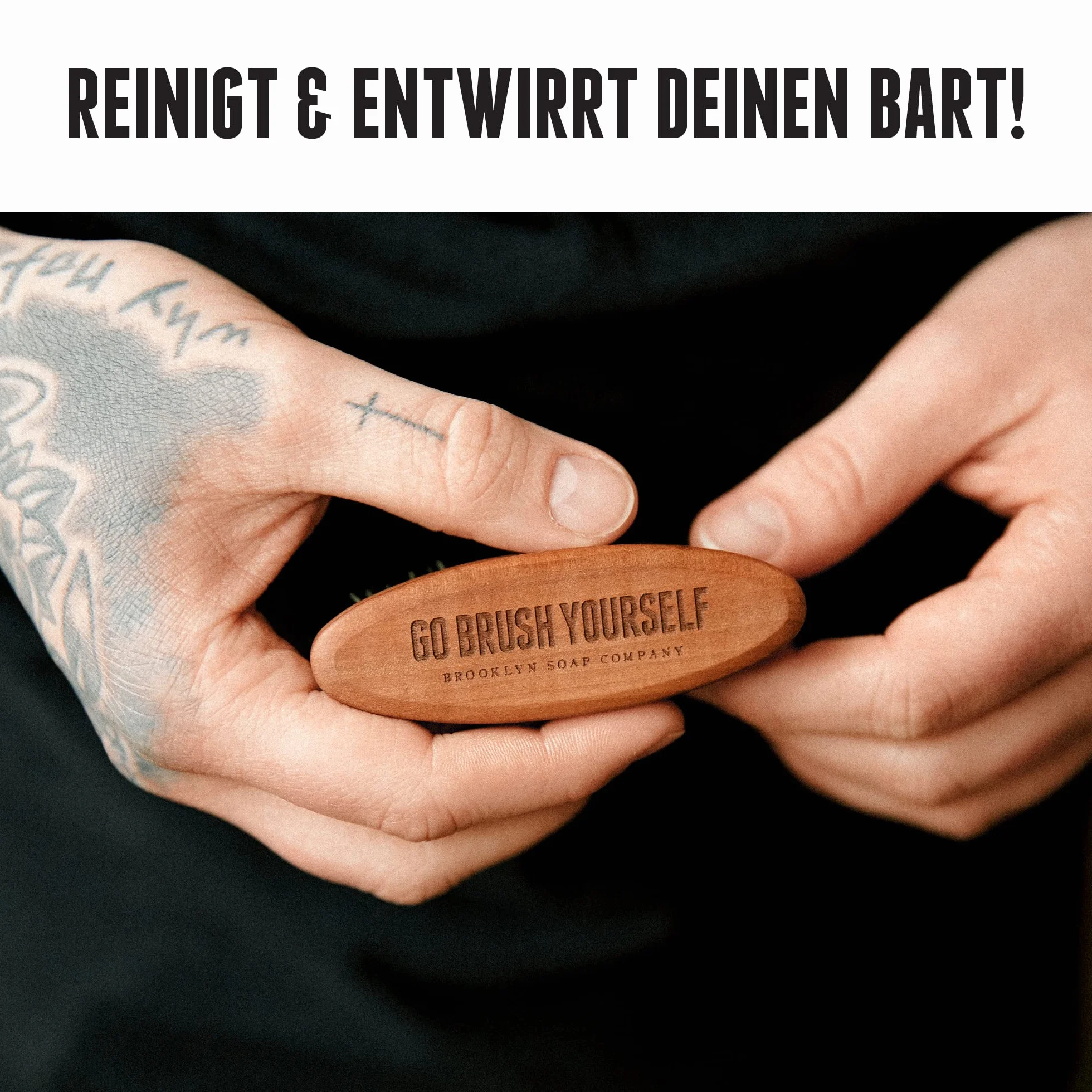zestaw do pielęgnacji brody: BROOKLYN SOAP COMPANY Beard Brush do brody naturalne kosmetyki naturalne® wegańskie włosy - pomysł na prezent dla mężczyzn - stylizacja pełnej brody lub trzydniowej brody