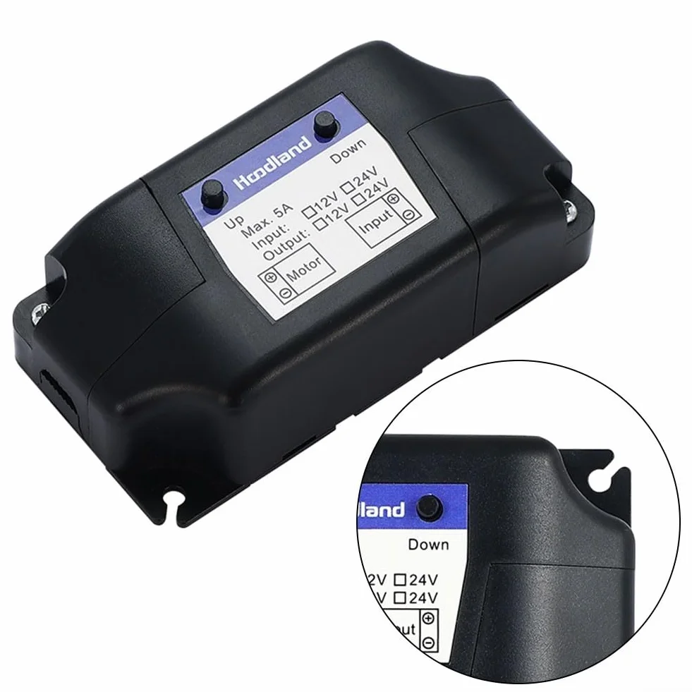 Bezprzewodowy pilot zdalnego sterowania, sterownik elektryczny, 12 V/24 V, dedykowany przełącznik do ruchu w górę i w dół, zasilacz wyjściowy 60 W 5 A, obudowa z tworzywa sztucznego, czarna obudowa,