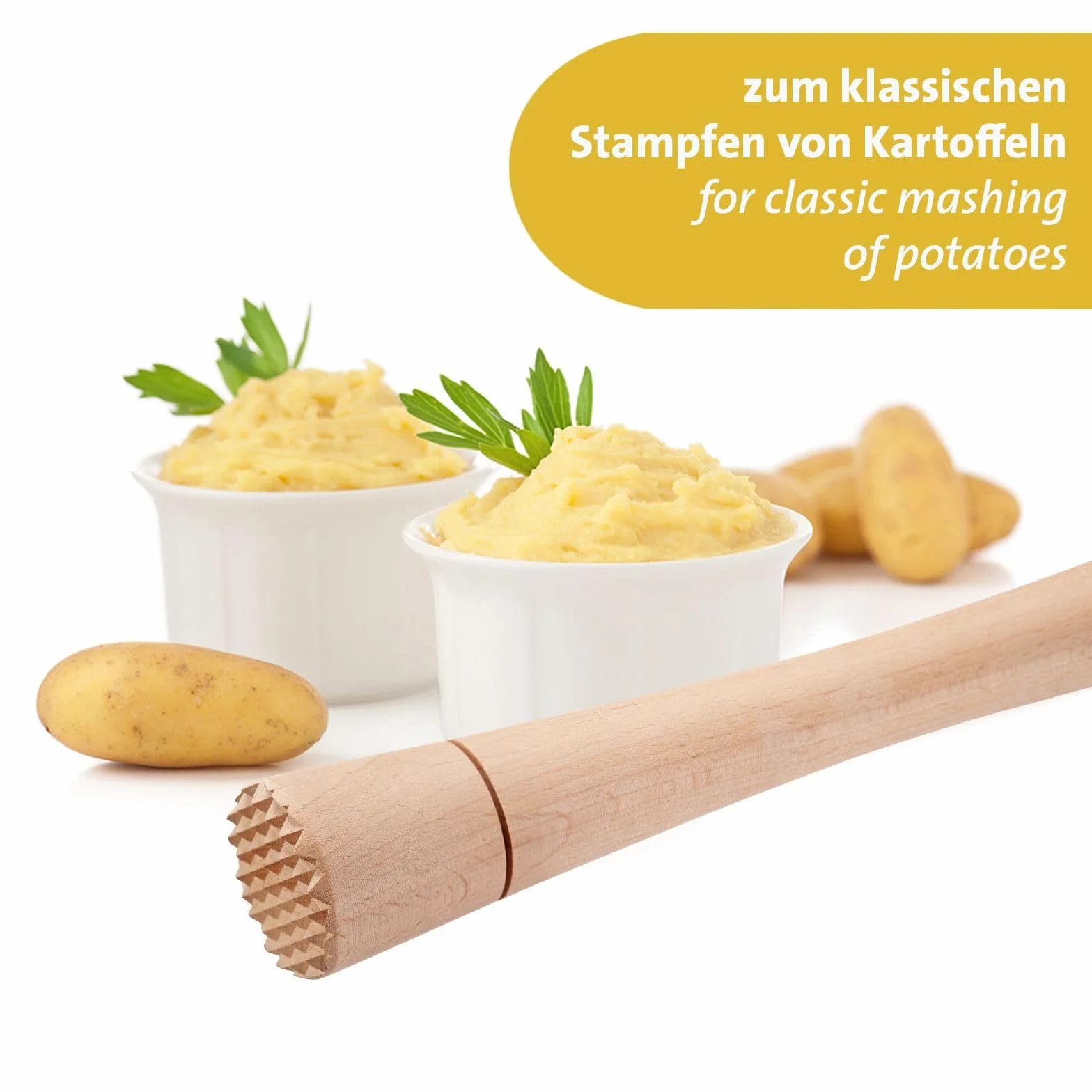 Westmark Ubijak do fermentacji – solidny ręczny ubijak, idealny do kimchi, kiszonej kapusty i fermentacji różnych produktów spożywczych, łatwy w użyciu – drewno bukowe