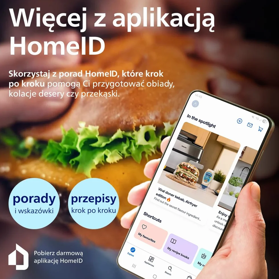 Philips Airfryer Ovi serii 5000 Megabasket Steamfry 9,5 l RapidAir czyszczenie parą NA565/00