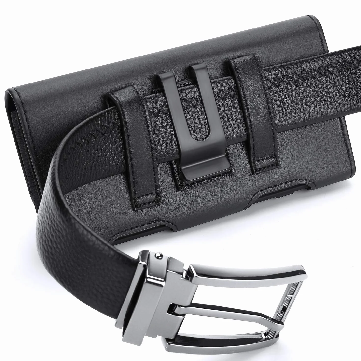 BECPLT Etui na iPhone 16 Pro 16 15 Pro 14 Pro 13 Pro 12, skórzane etui z klipsem na pasek etui na telefon komórkowy pokrowiec ochronny etui z przegródkami na karty do iPhone 15 14 13 11 Pro Galaxy S24