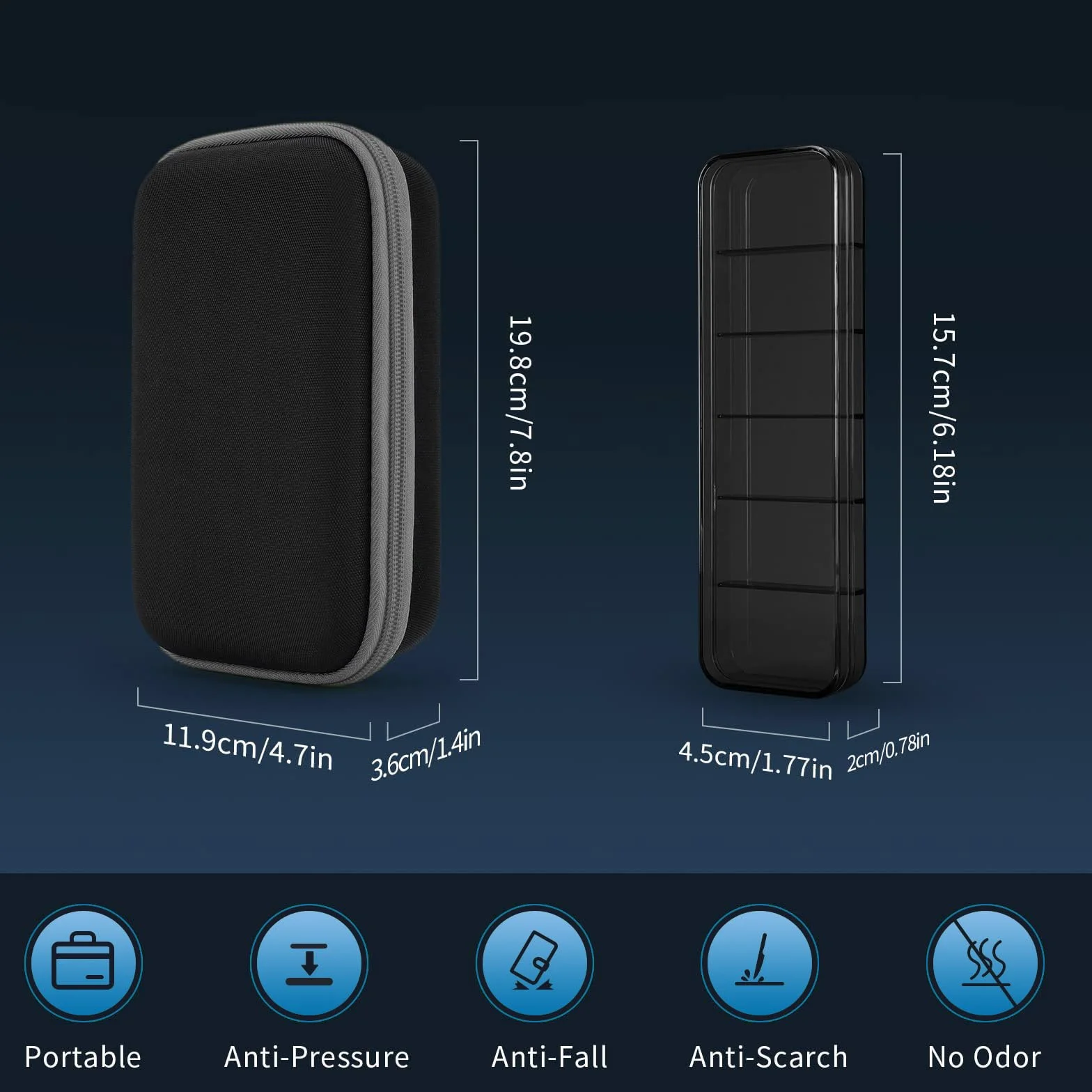 Etui podróżne dla OneBlade QP2520/QP2530/QP2620/QP2630, twarda obudowa EVA, wodoszczelne, odporność na uderzenia, uchwyt na ostrze