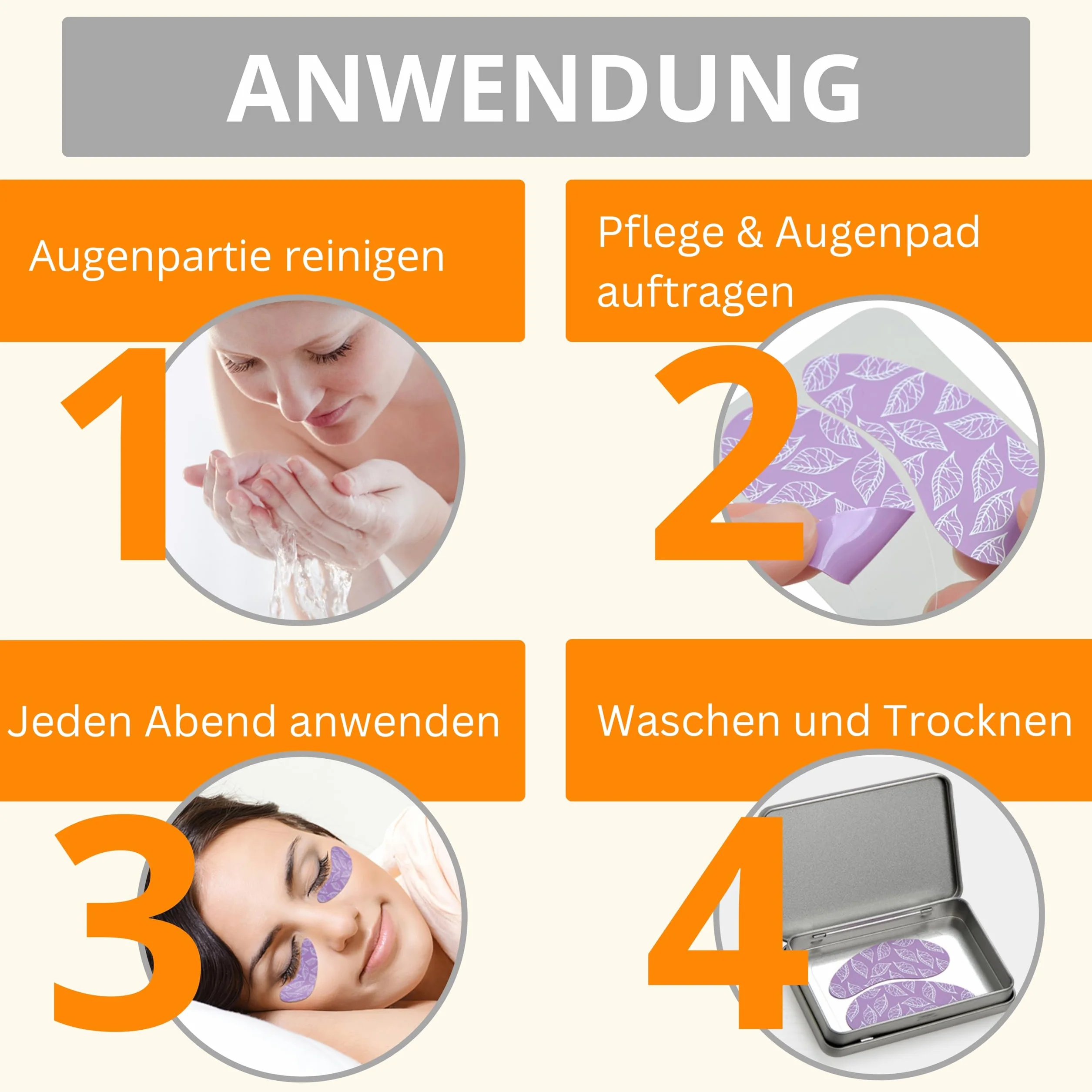 AMATHINGS (2 pary) wielokrotnego użytku podkładki pod oczy z 100% silikonu bez serum – podkładki pod oczy w eleganckiej skrzynce do przechowywania – pielęgnacja skóry przeciw starzeniu, workom pod