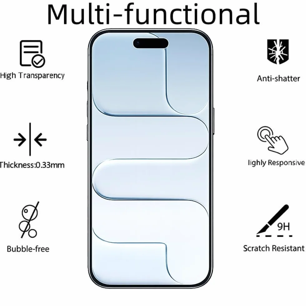 3 szt. pancerna folia ochronna ze szkła hartowanego do iPhone 17 Air Screen Protector folia ochronna na ekran odporna na zarysowania twardość 9H HD folia ochronna na wyświetlacz 6,5 cala szkło