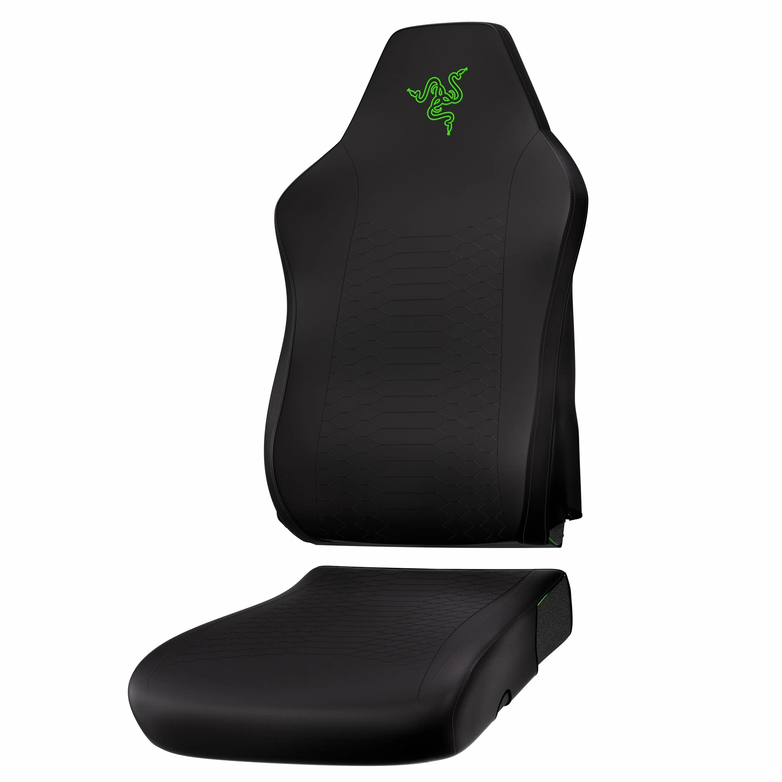 Razer Gaming Chair Sleeves - zaprojektowane Iskur V2 X - wytrzymałe i w pełni nadające się do prania - ochrona przed brudem i plamami (2 sztuki na oparcie i siedzisko) Czarny