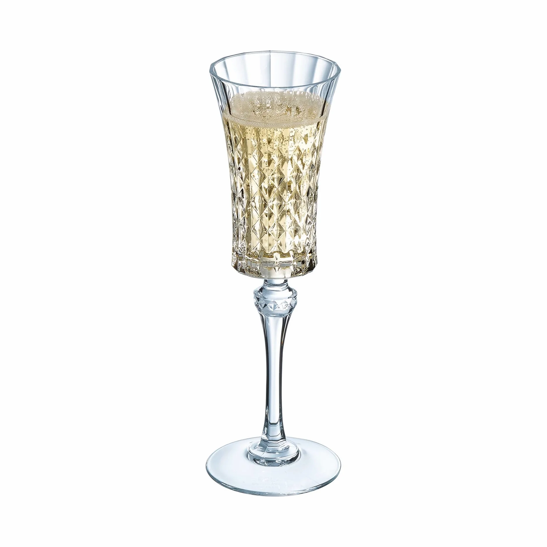 Cristal d'Arques Paris - Kolekcja Lady Diamond - 6 fletów 15 cl - Błyszczący, przezroczystość i wysoka wytrzymałość - Wyprodukowano we Francji - Wzmocnione opakowanie, odpowiednie do sprzedaży online