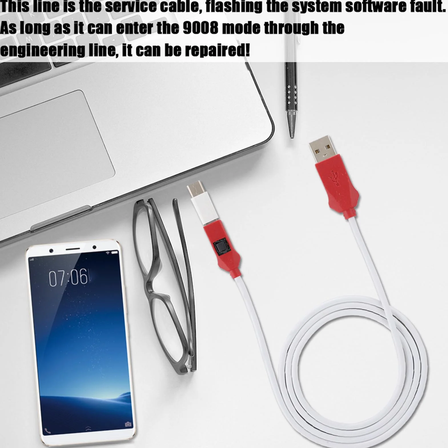 ZJchao Kabel Edl, kabel inżynieryjny głęboki flash w trybie 2 w 19008 r. Kabel Edl Deep Flash z adapterem typu C do linii inżynierskiej MIUI do pełnej sieci
