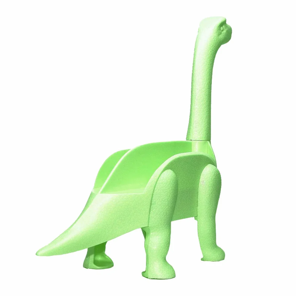 Plastikowy stojak na taco w kształcie dinozaura, długi, do serwowania jedzenia, jasnozielony