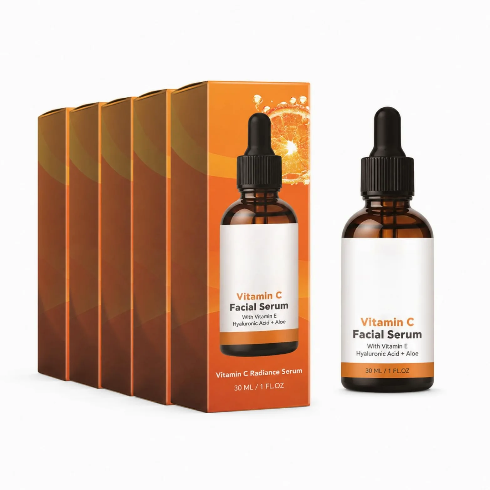 Serum witaminy C - Serum przeciwstarzeniowe Witamina C z kwasem hialuronowym, witamina E, aloes - Serum świecące dla ciemnych plam, cienkie linie i zmarszczki, przeciw ciemnemu kołu, przeciw
