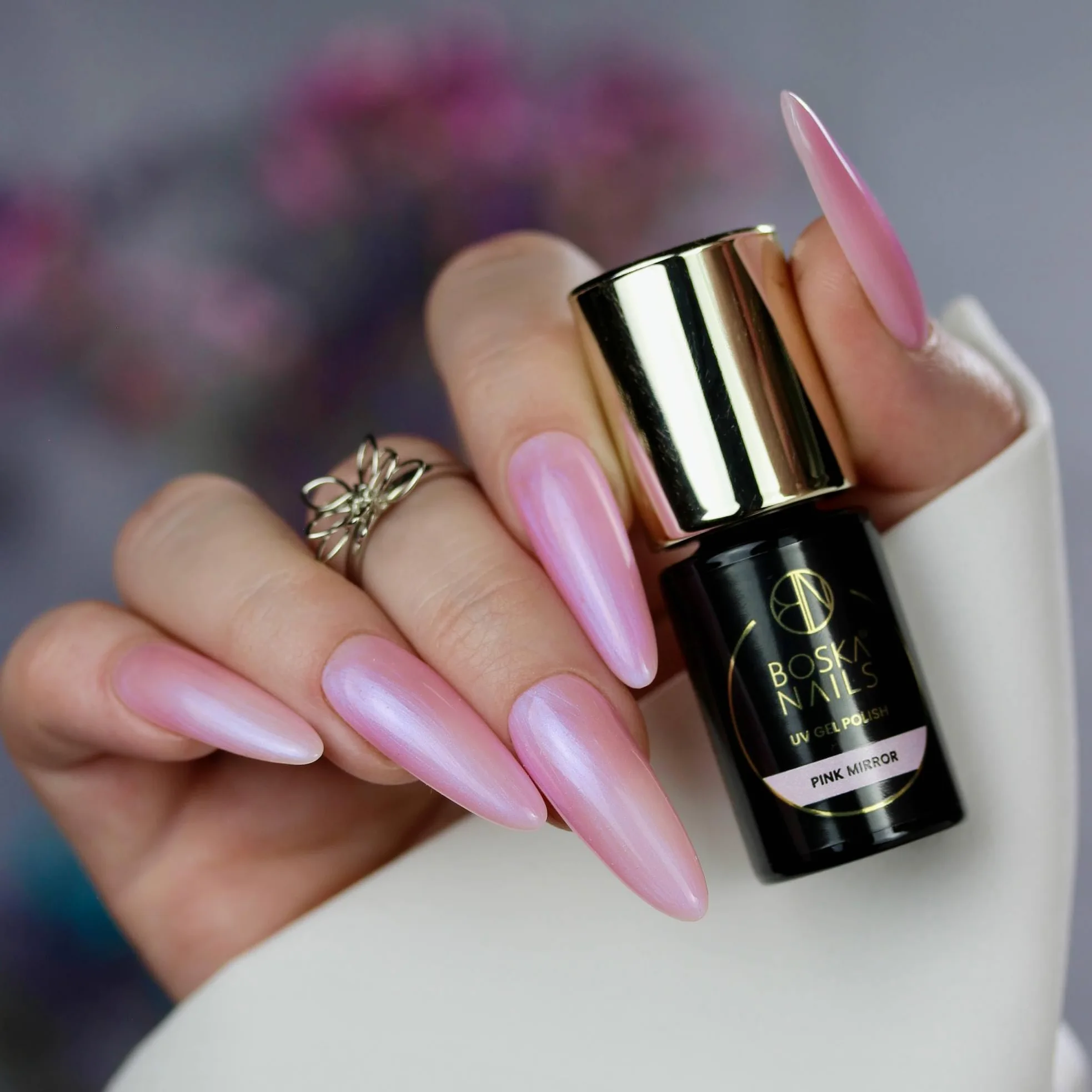 Boska Nails Kolekcja Natural Look hybrydowe lakiery do paznokci, zestaw 6 sztuk, półprzezroczyste w kolorze różowym i beżowym, do UV i LED, po 6 ml