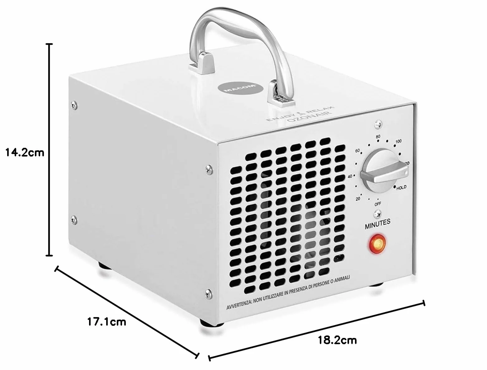 Macom Generator Ozonu 5000 mg/h Biały 1,56 kg