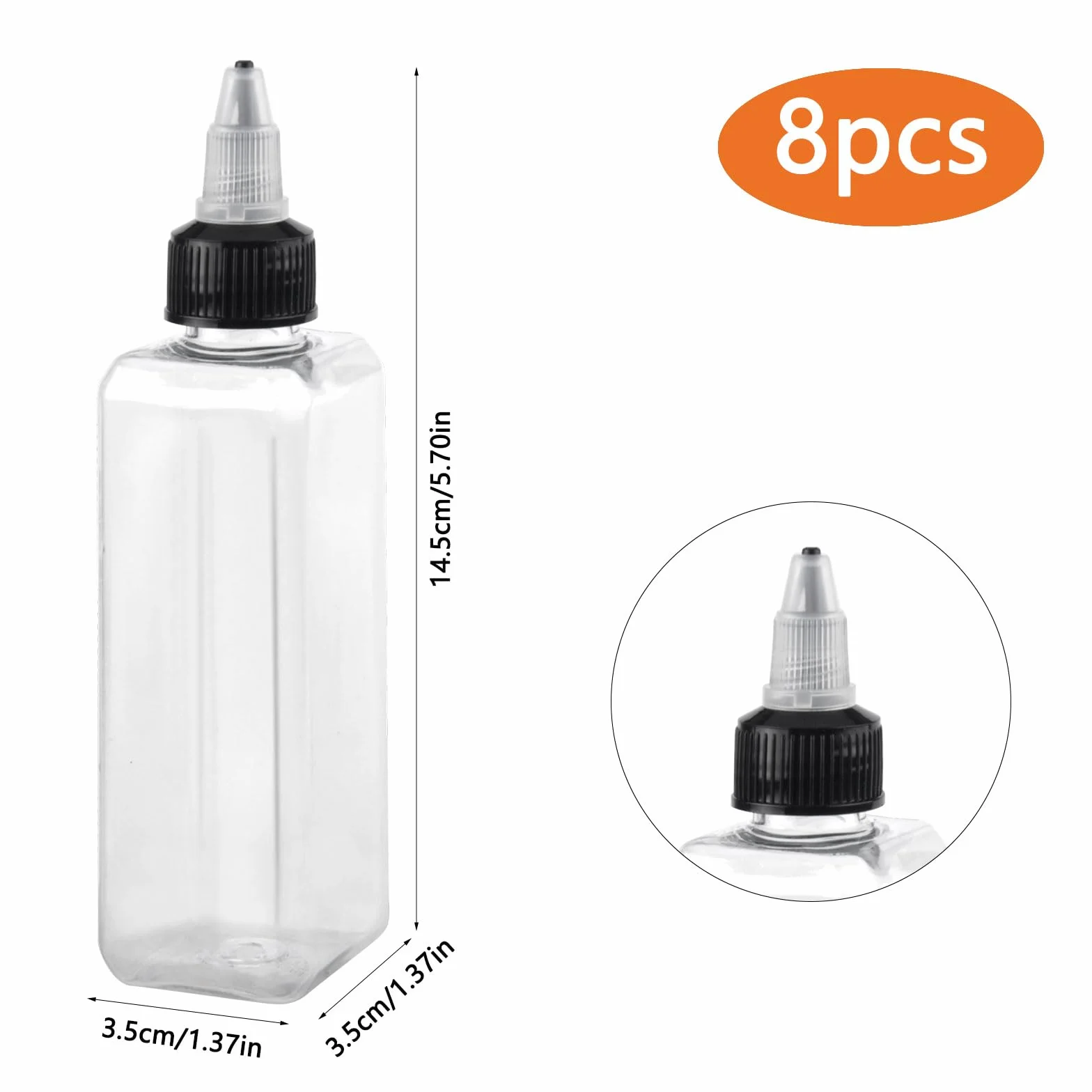 APOMOONS 8 sztuk butelek 100ML dozownik do oleju plastikowy pojemnik na olej sos ocet