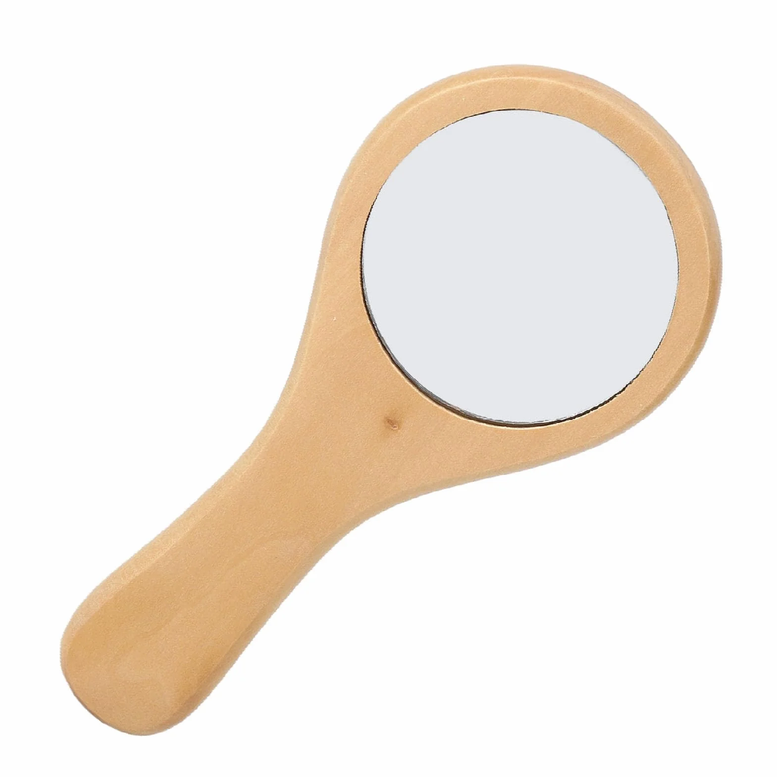 Drewniane Lusterko do Makijażu Ręczne Ergonomiczny Uchwyt Przenośne