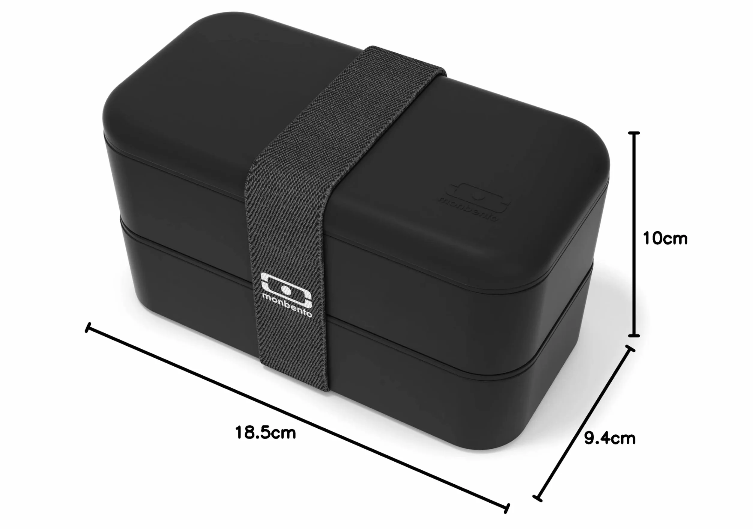 MONBENTO MB Original Onyx Bento box Dwupoziomowy hermetyczny lunch box Bez BPA Czarny