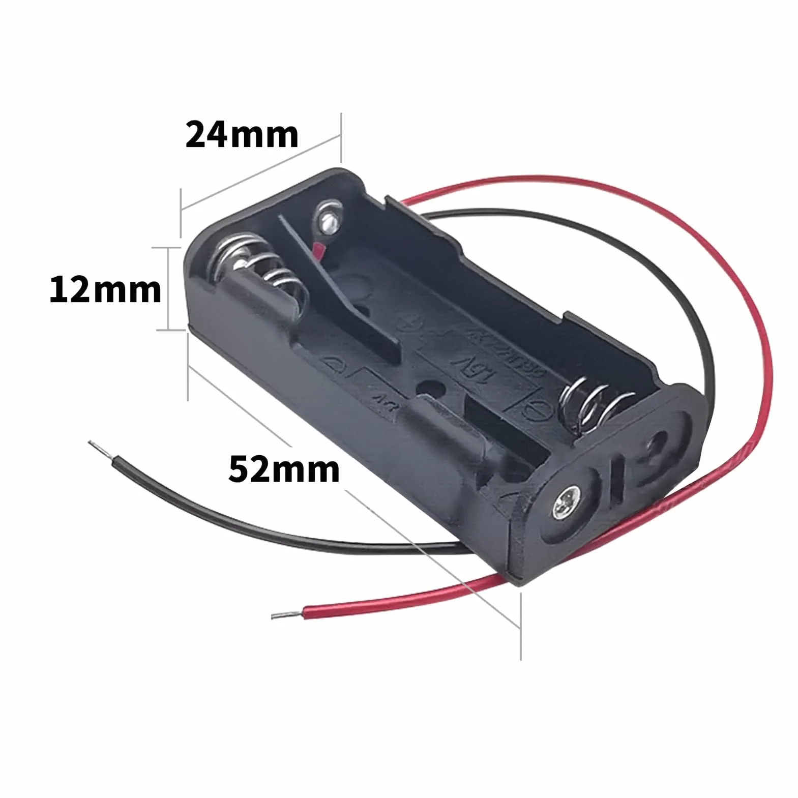 10 sztuk 2 x AAA, pojemnik na baterie z tworzywa sztucznego z kablem do zabawek elektronicznych, urządzeń gospodarstwa domowego, komora baterii, 2 x AAA (2 węzły)