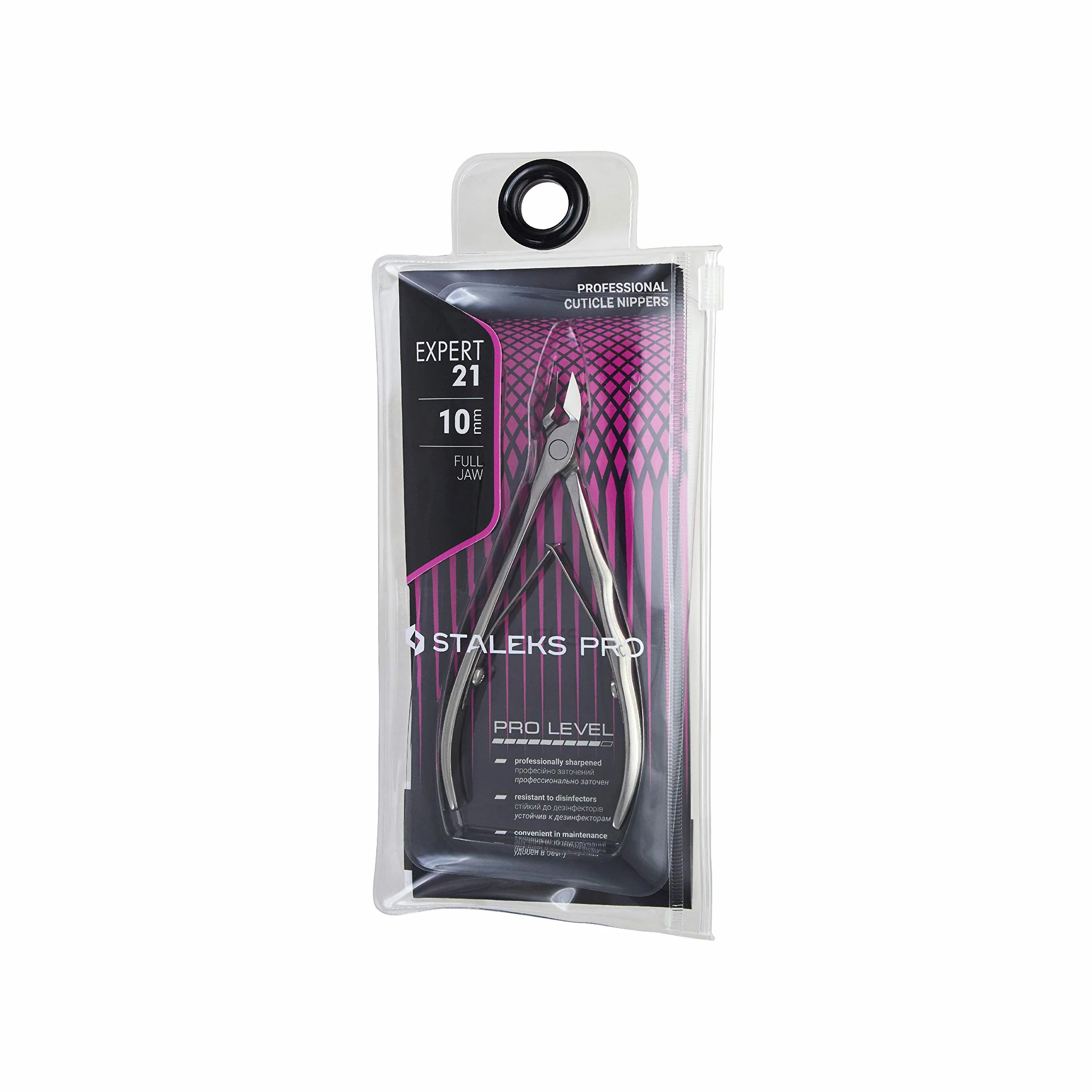 KL-01 profesjonalne szczypce do skóry Staleks długość 11,5 cm cięcie 1,4 cm skórzane etui ochronne