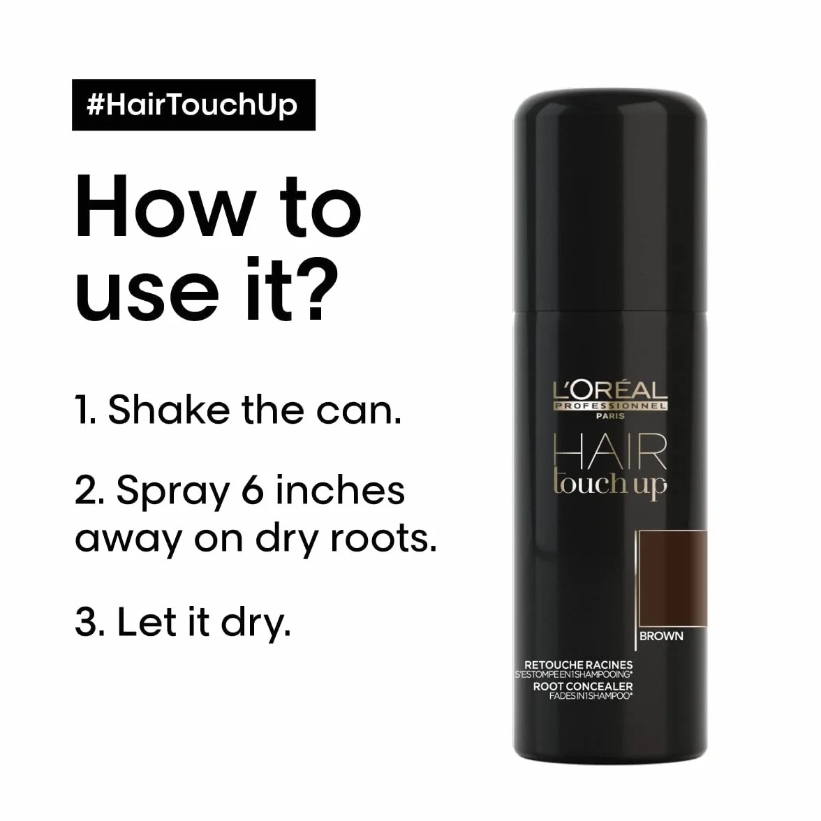 L'Oréal Professionnel | Hair Touch Up | Brown | To Blend Grey Hair | 75 ml