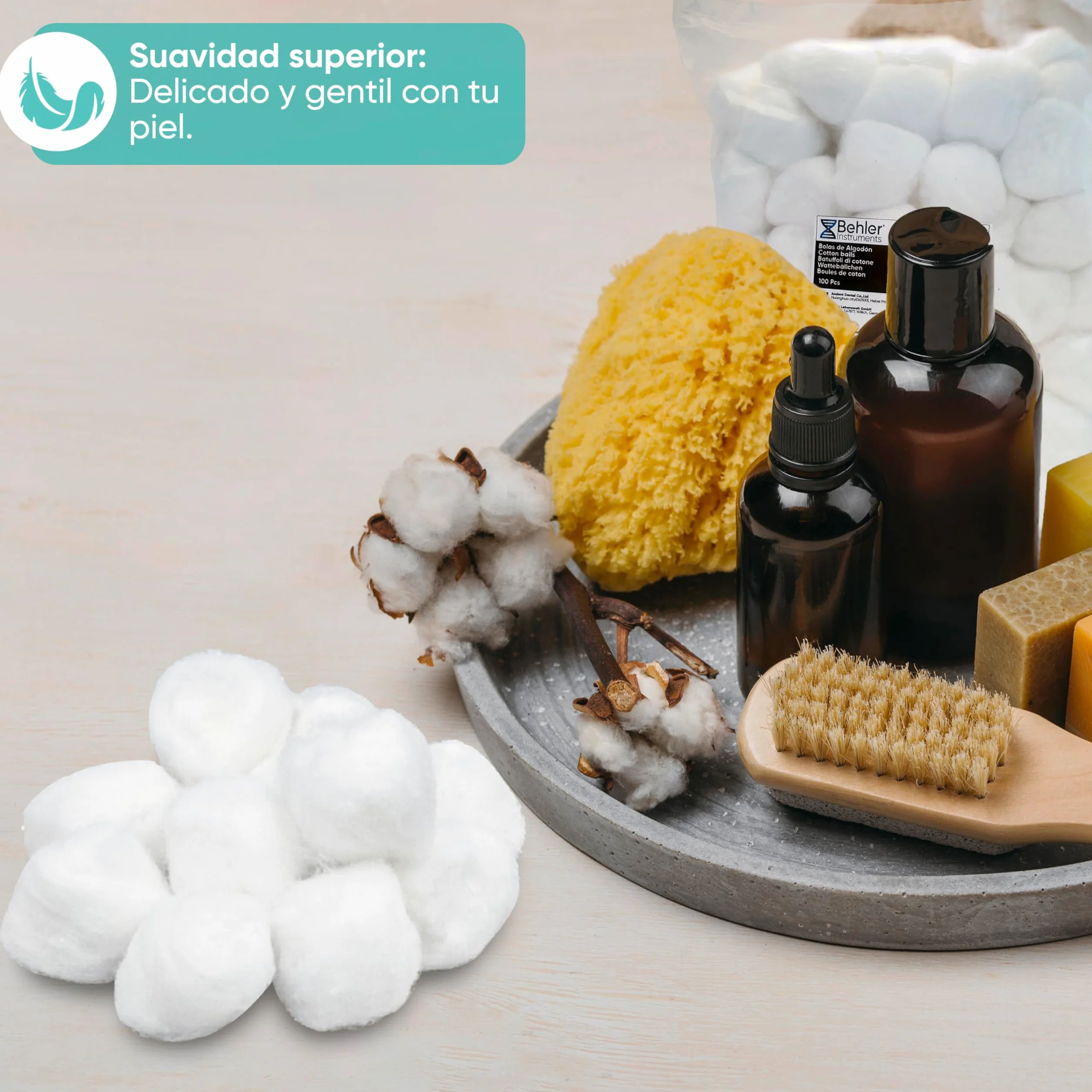 Kulki bawełniane kosmetyczne 100 g (ok. 100 szt.), 100% bawełna, białe – miękkie i chłonne do demakijażu, toniku, manicure i higieny, do domu i podróży