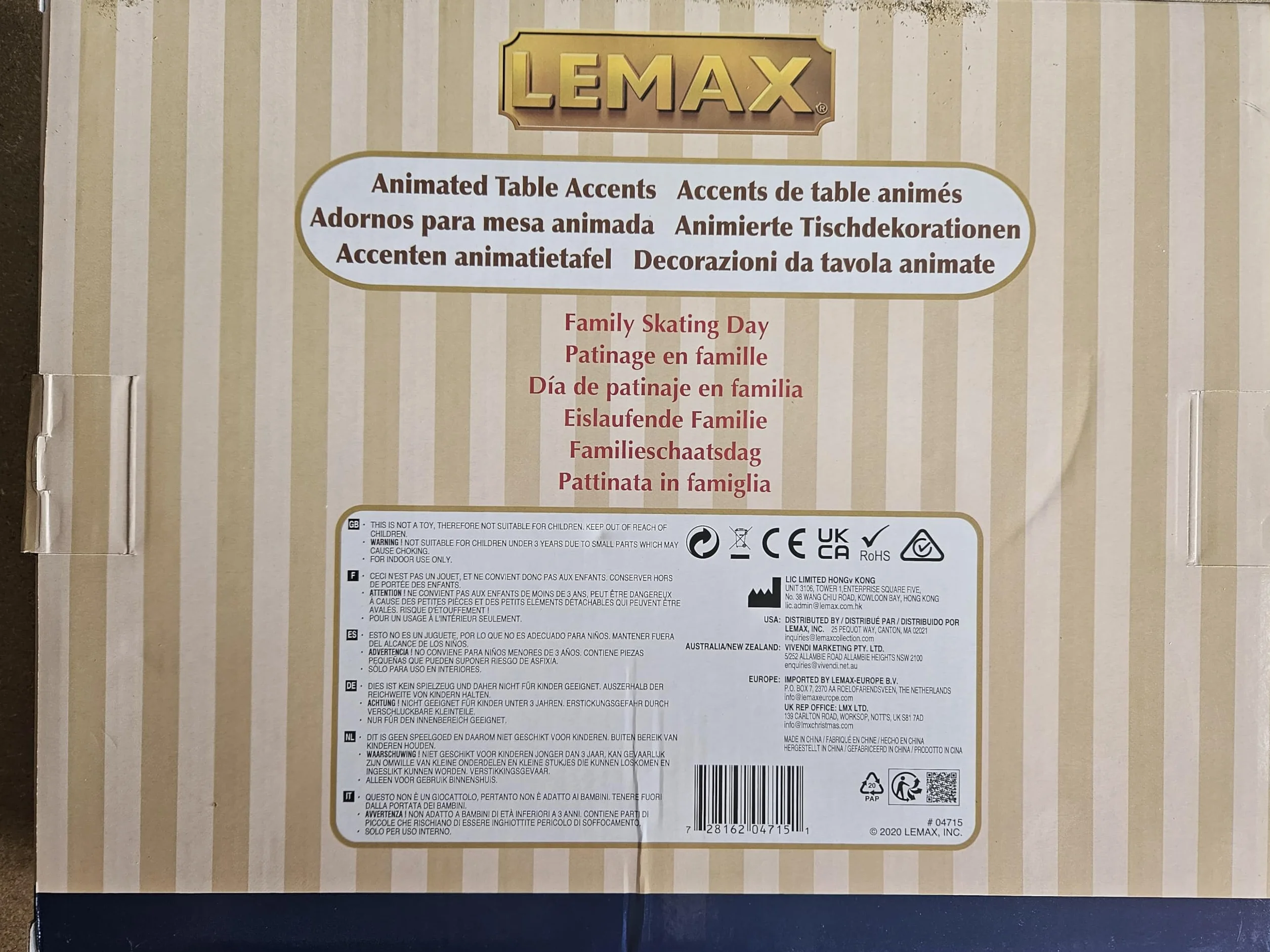 Lemax Akcesoria do wioski bożonarodzeniowej: Rodzinny dzień łyżwiarstwa, żywica