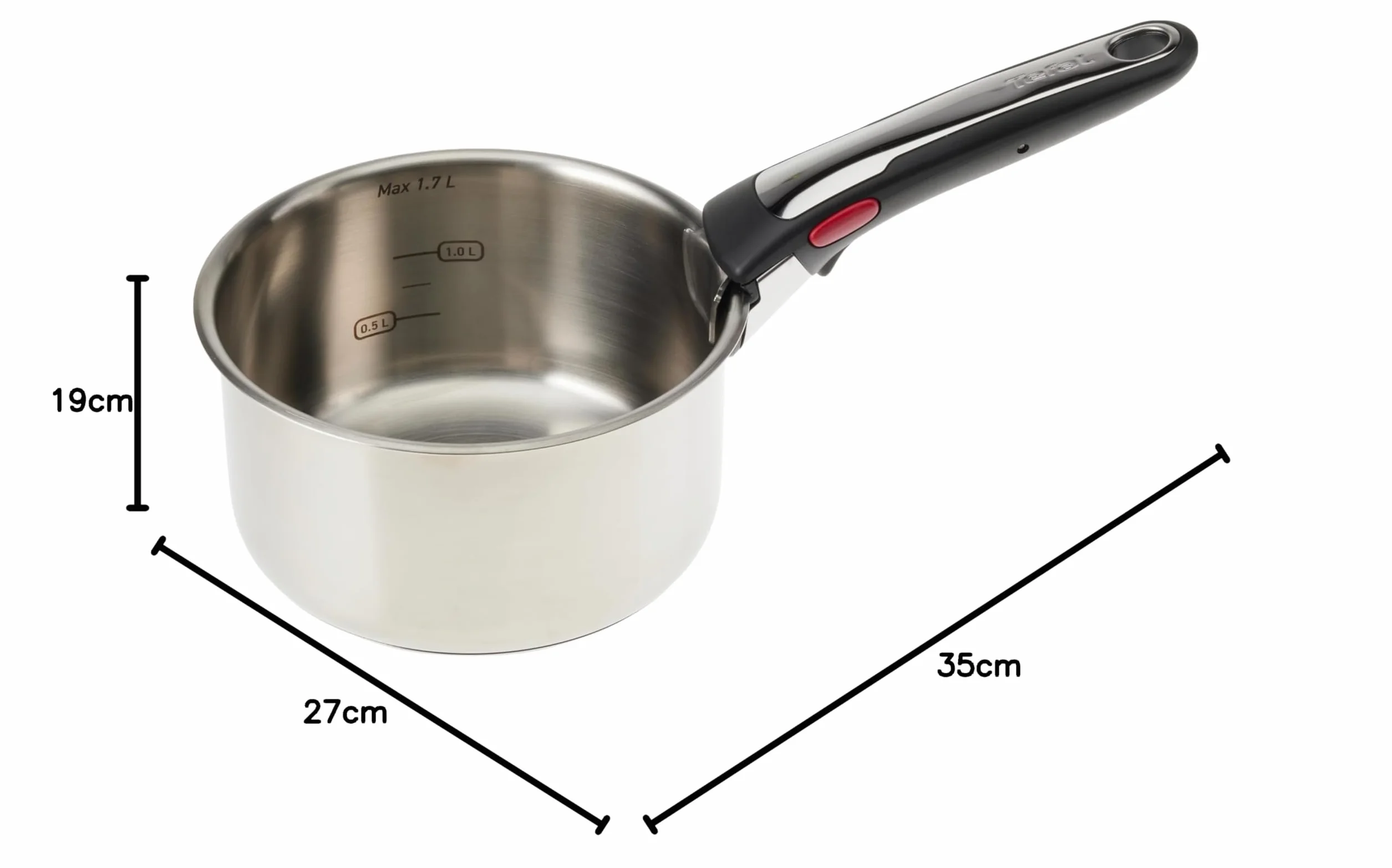 TEFAL L898S3 Zestaw garnków 4-elementowy INGENIO Preference, rondel 16, 18 i 20 cm, odpinana rączka, powłoka wzmocniona tytanem, wskaźnik Thermo Signal, grube dno Thermo Fusin, do wszystkich kuchenek