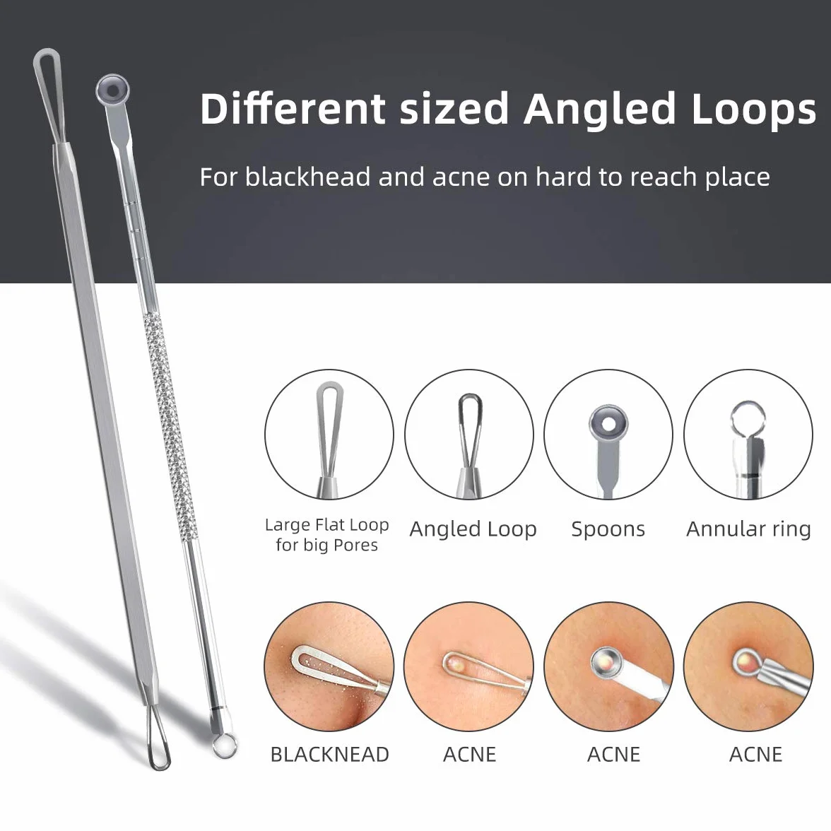 DUcare Blackhead Remover Comedone Squeezer Zestaw 9 profesjonalnych pincet ekstrakcyjnych Zestaw do usuwania trądziku Pryszcze Ekstraktor zaskórnikowy do pielęgnacji twarzy z etui