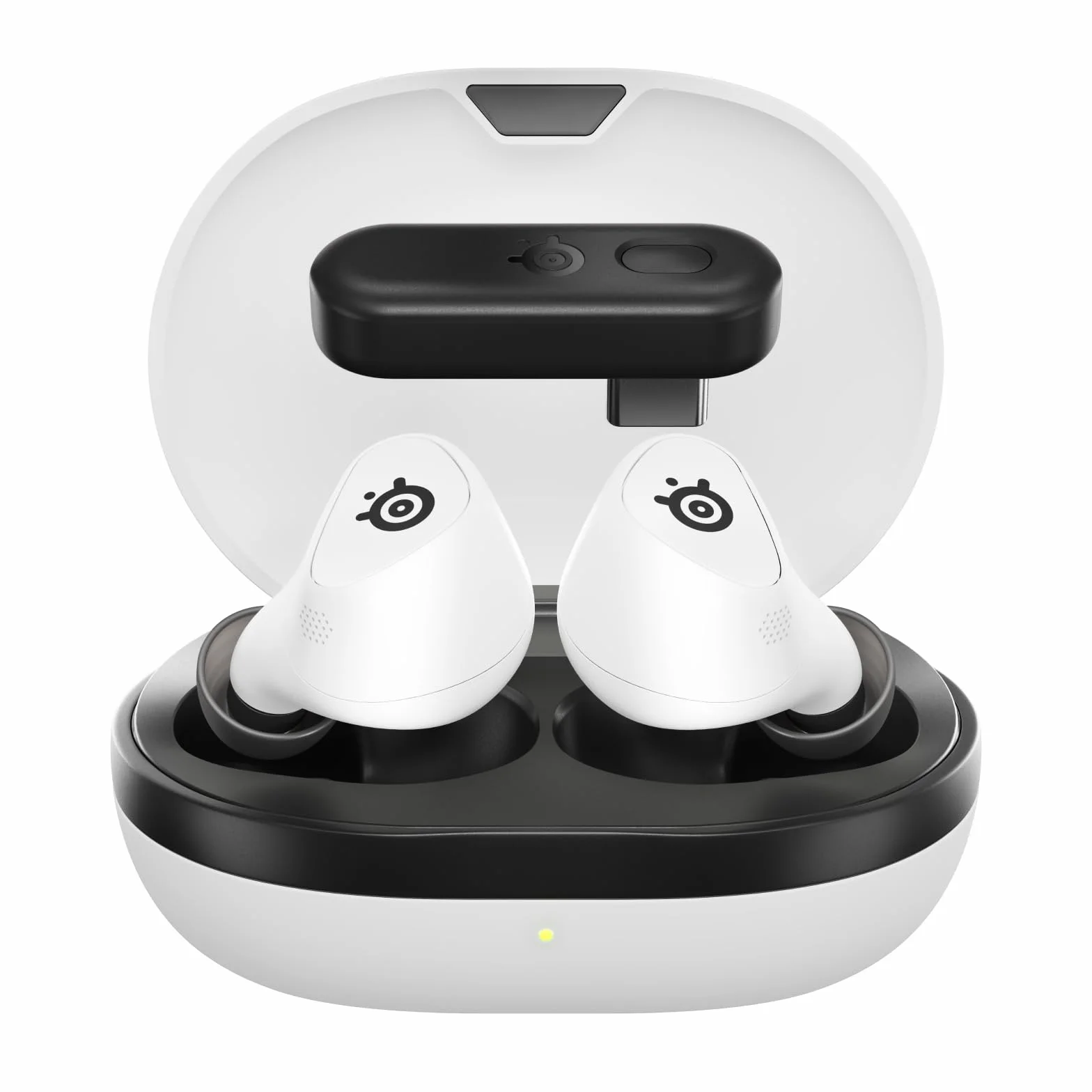 SteelSeries Arctis GameBuds do PlayStation, Bezprzewodowe Słuchawki Douszne do Gier, 2,4 GHz+BT 5.3, ANC/Przezroczystość, Bateria 40 godz., Ładowanie Bezprzewodowe, PS5, PC, Switch, Smartphone